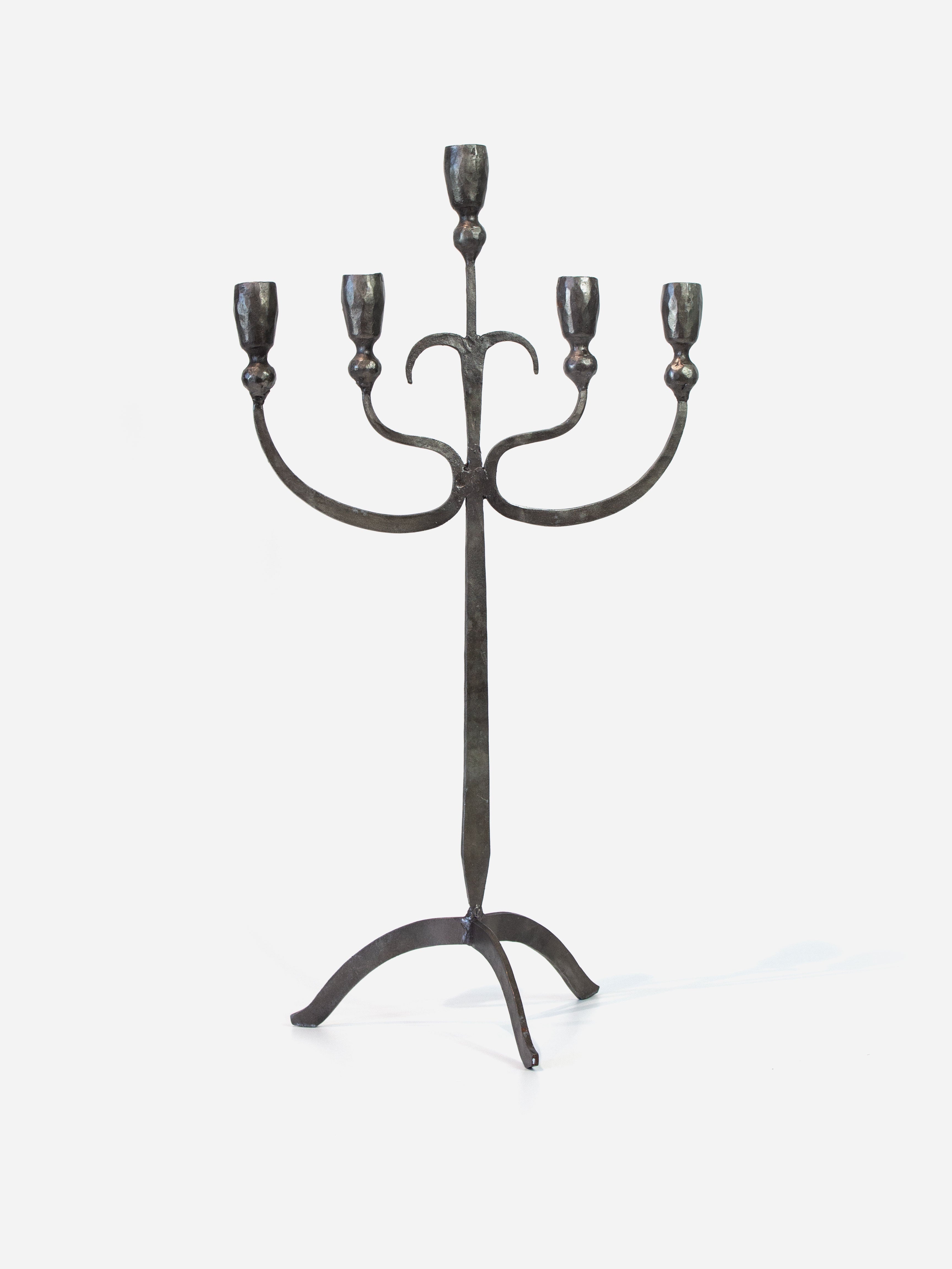 5 Spiked Iron Candelabra