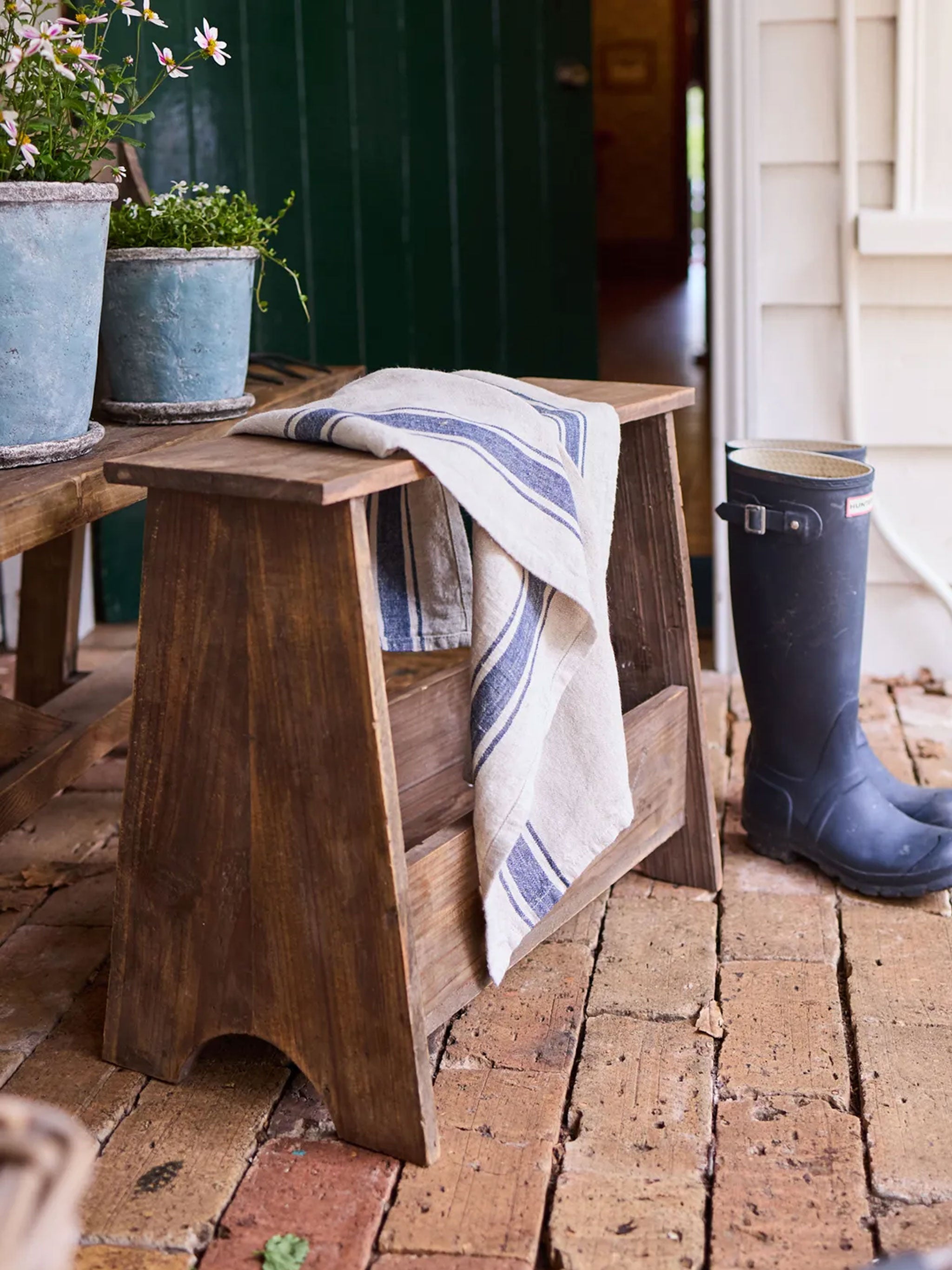 Rustic Magazine Holder Stool