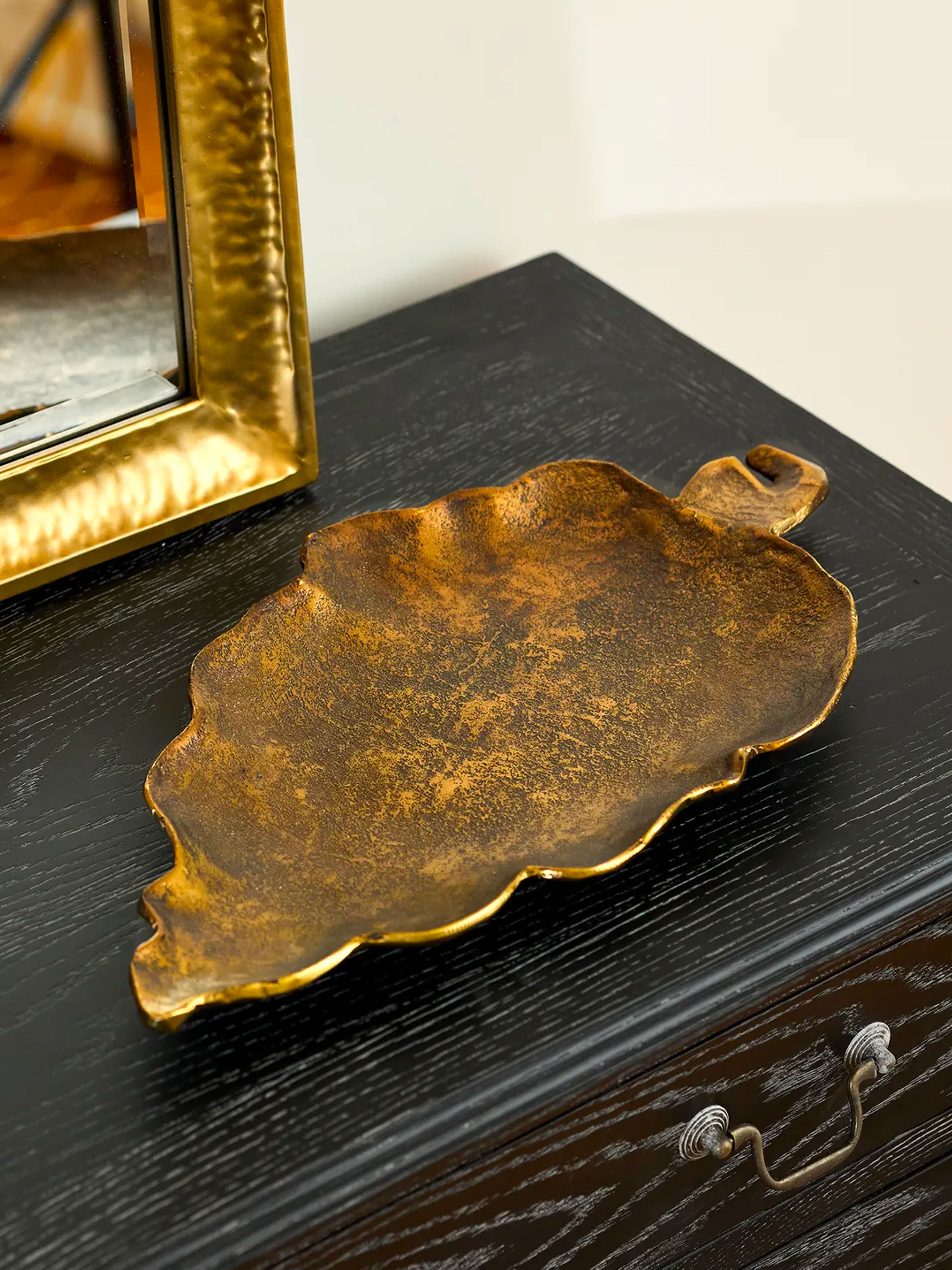 Aged Gold Leaf Plate
