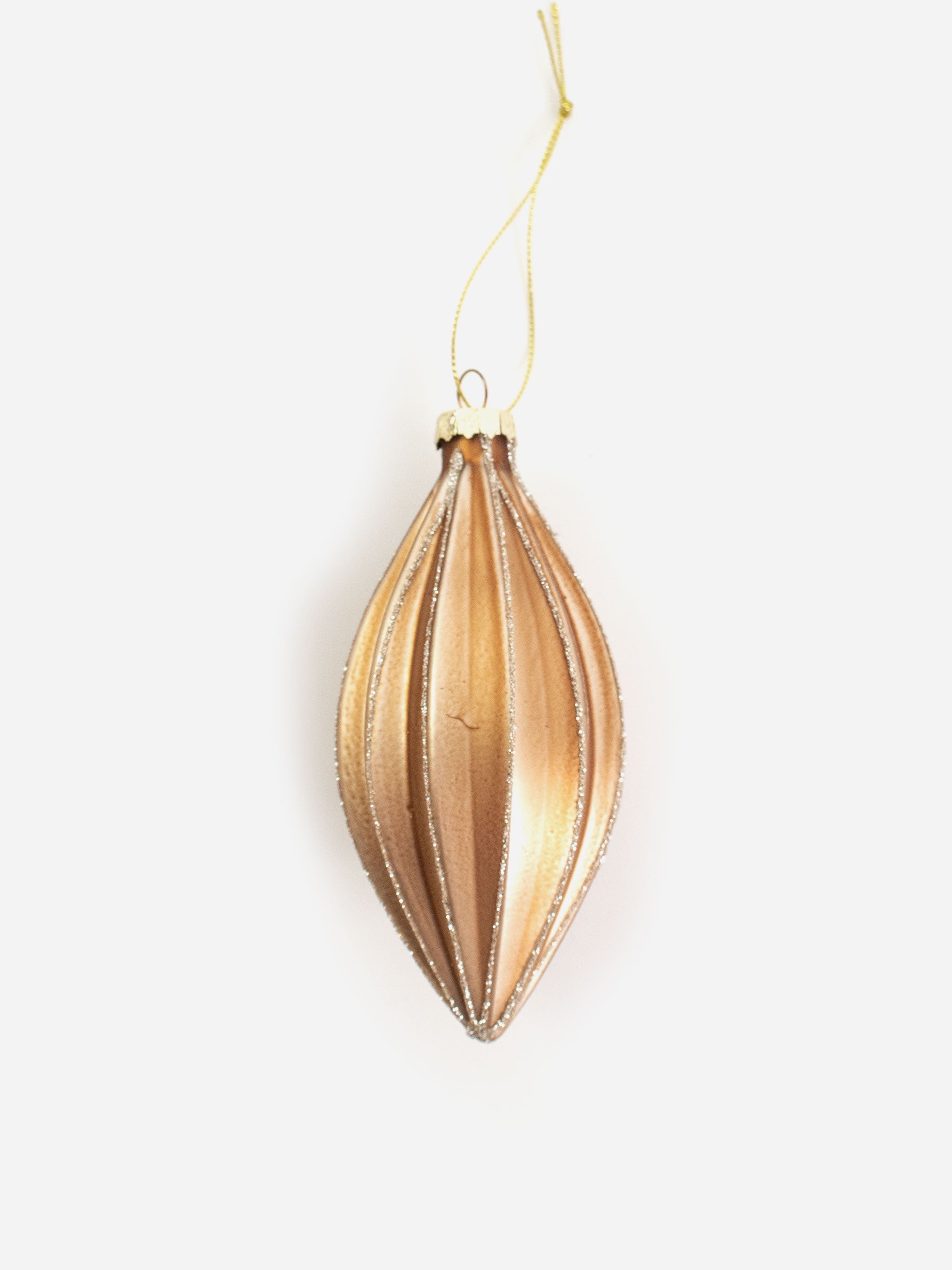 Aged Gold Ribbed Bauble
