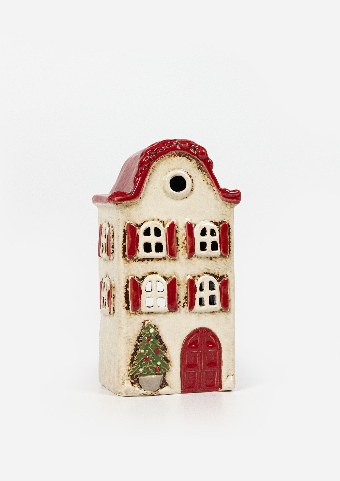 Alsace Christmas Stone Tea Light Villa with Shutters