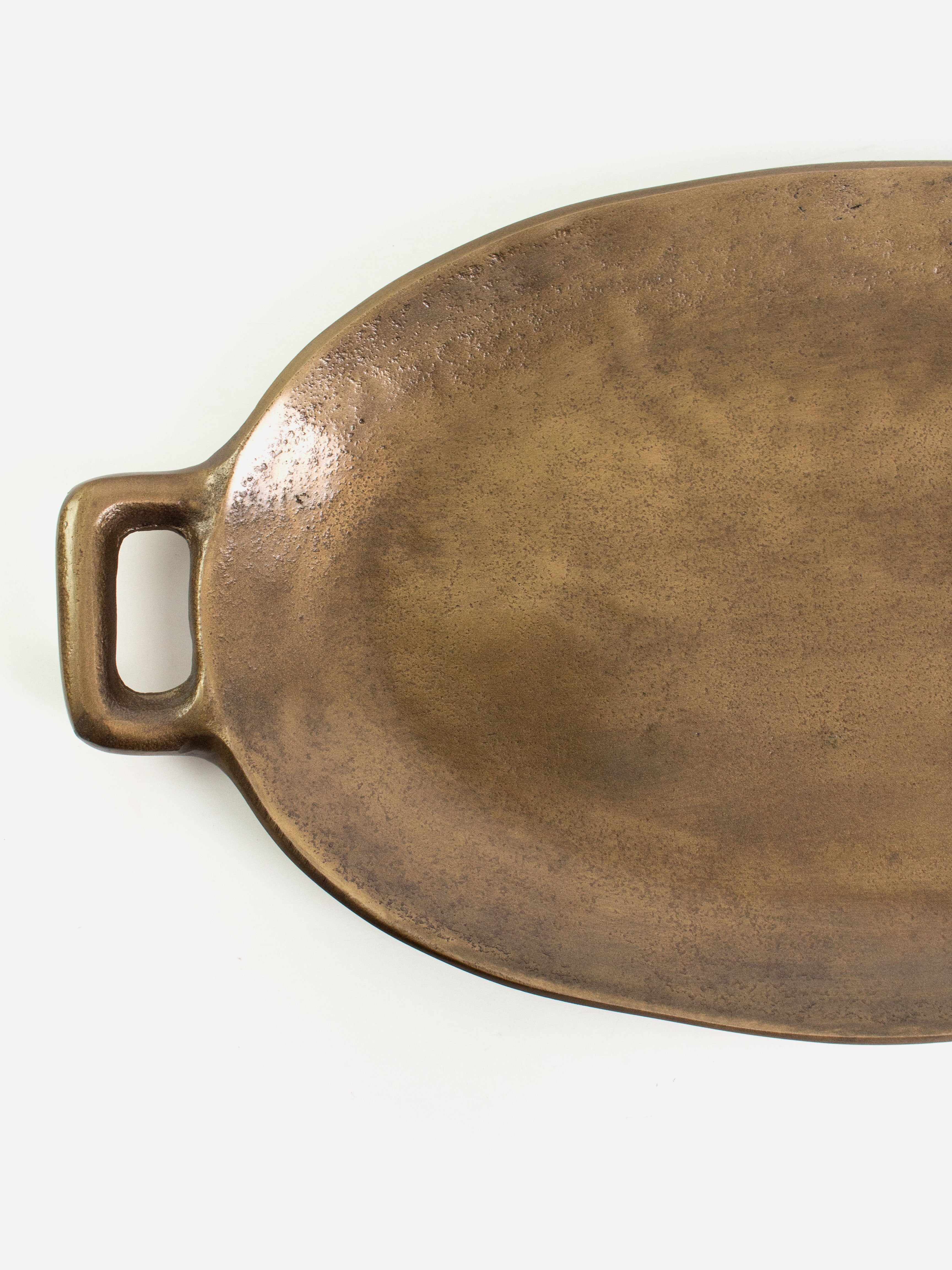 Antique Brass Finish Oval Tray