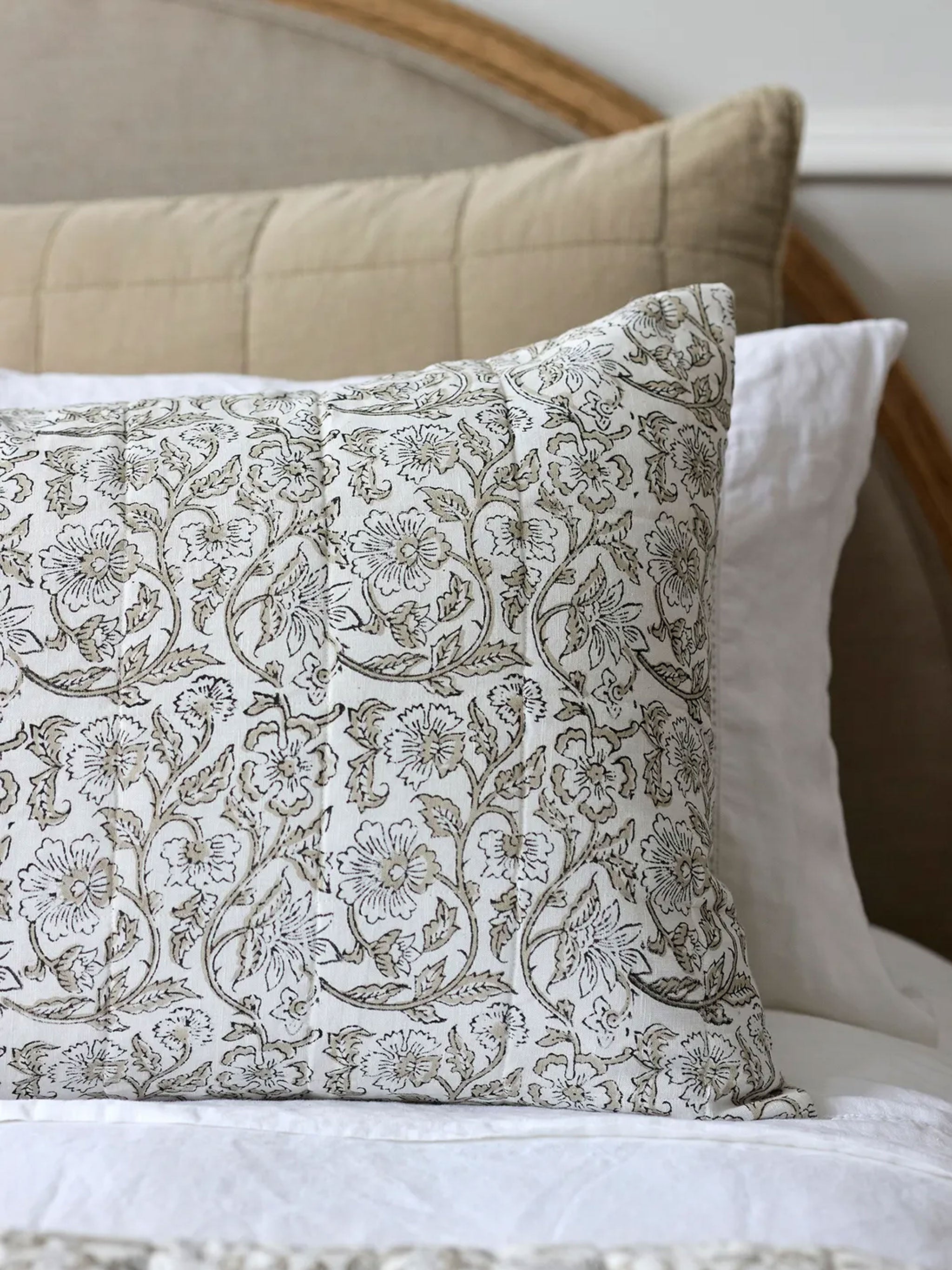 Athena Handblock Pillowcase Pair | Natural