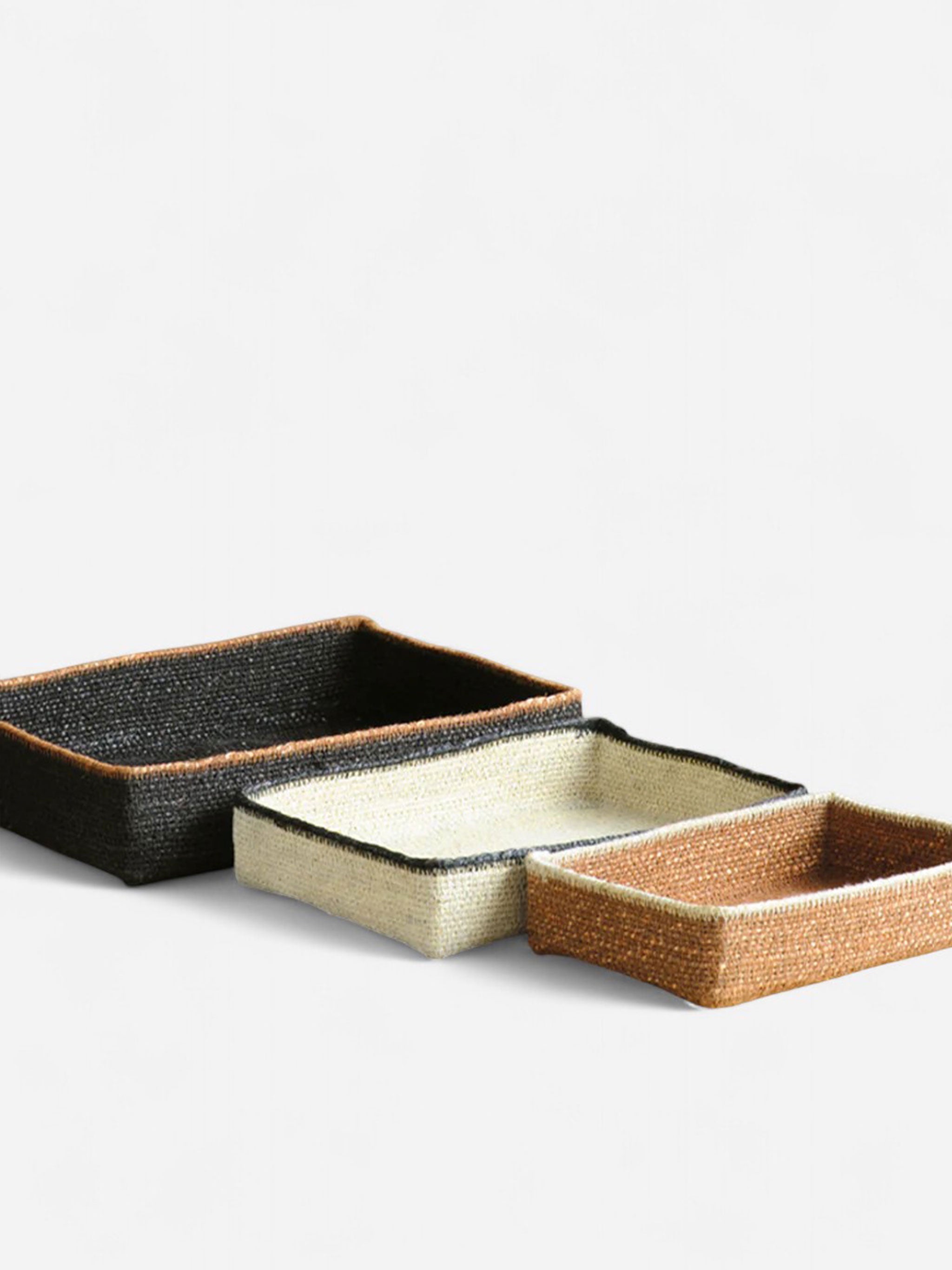 Basso Basket Tray - Black/Tan