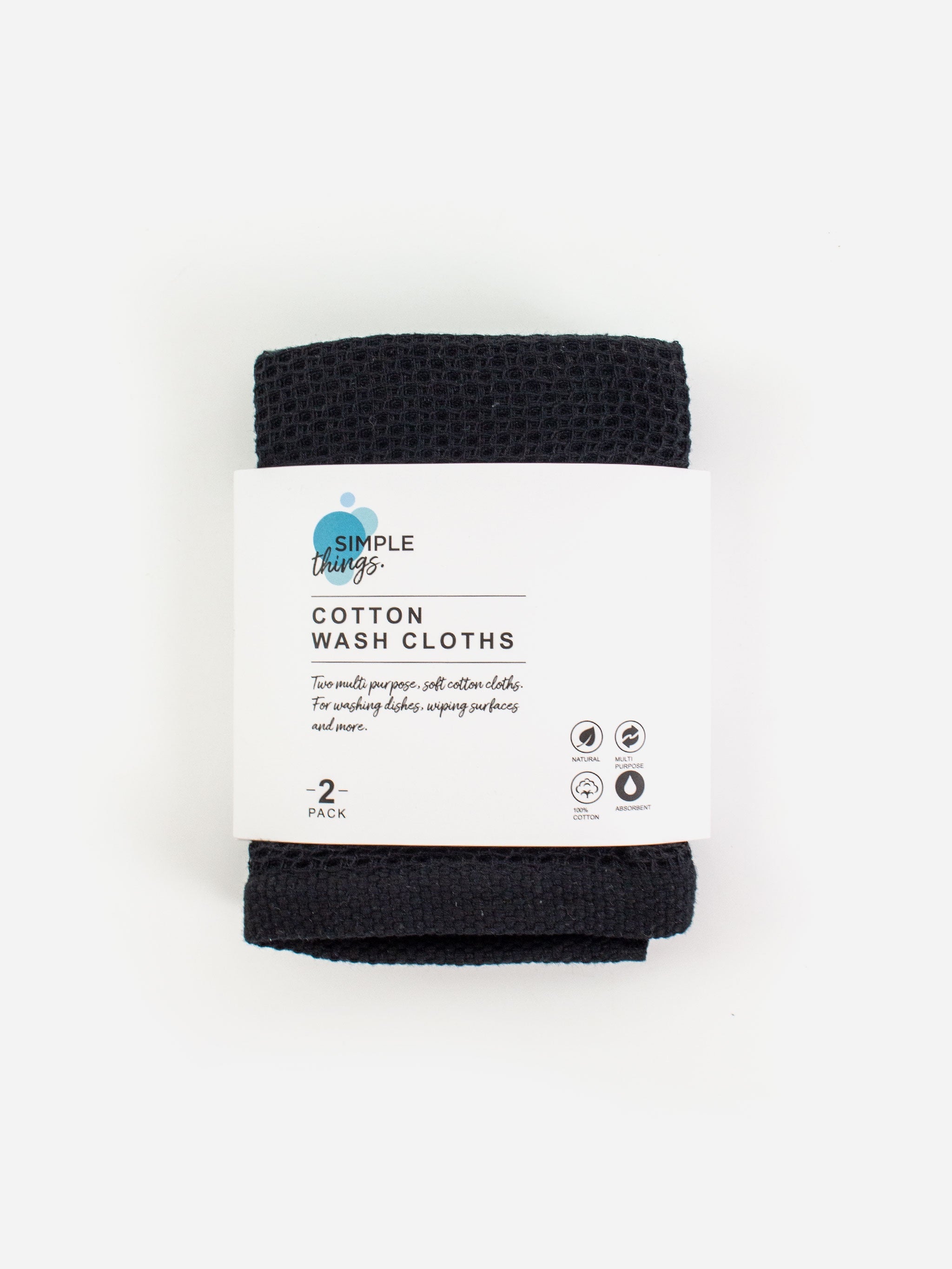 Black Cotton Wash Cloth Set