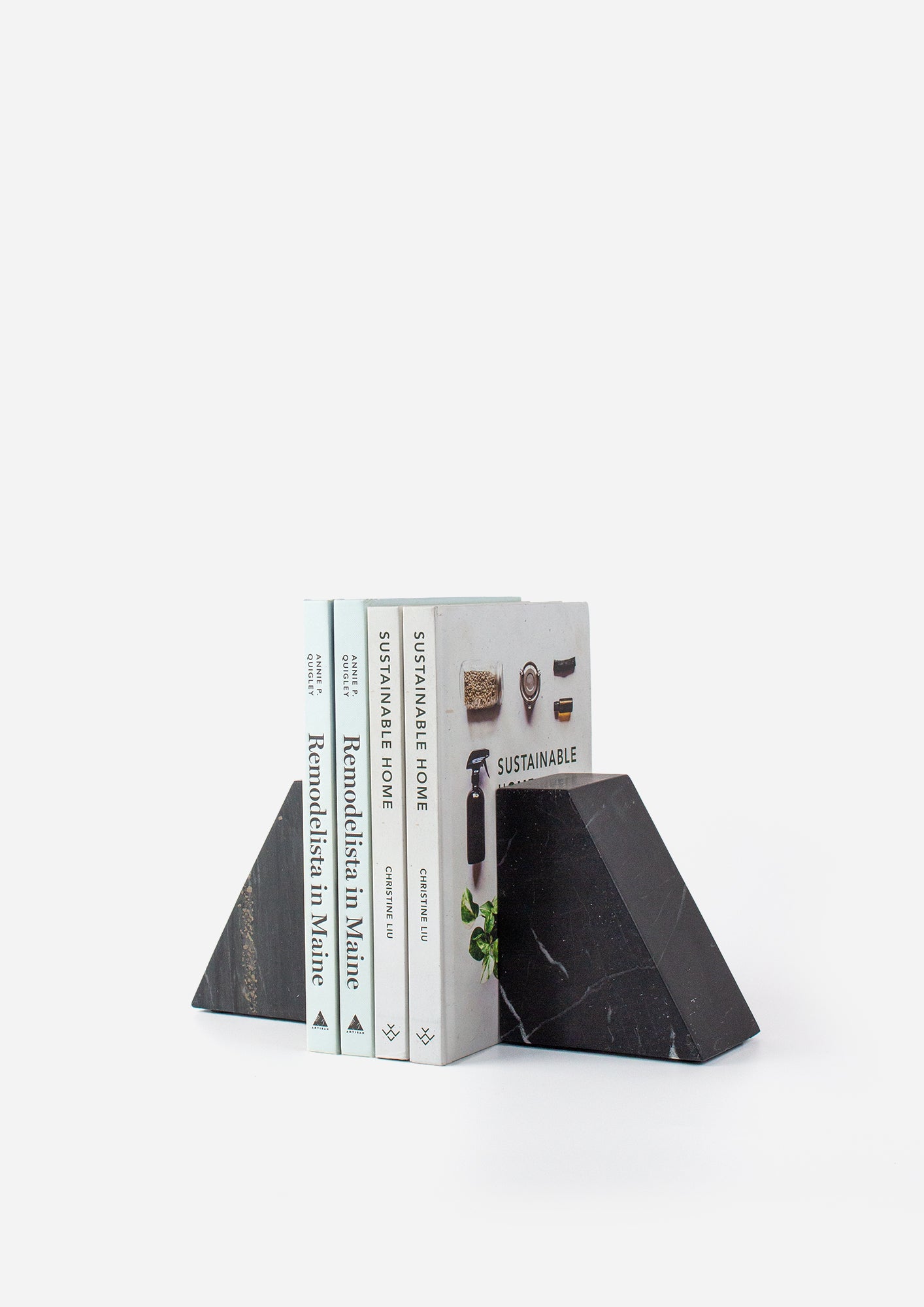 Marble Bookends Pair - Black
