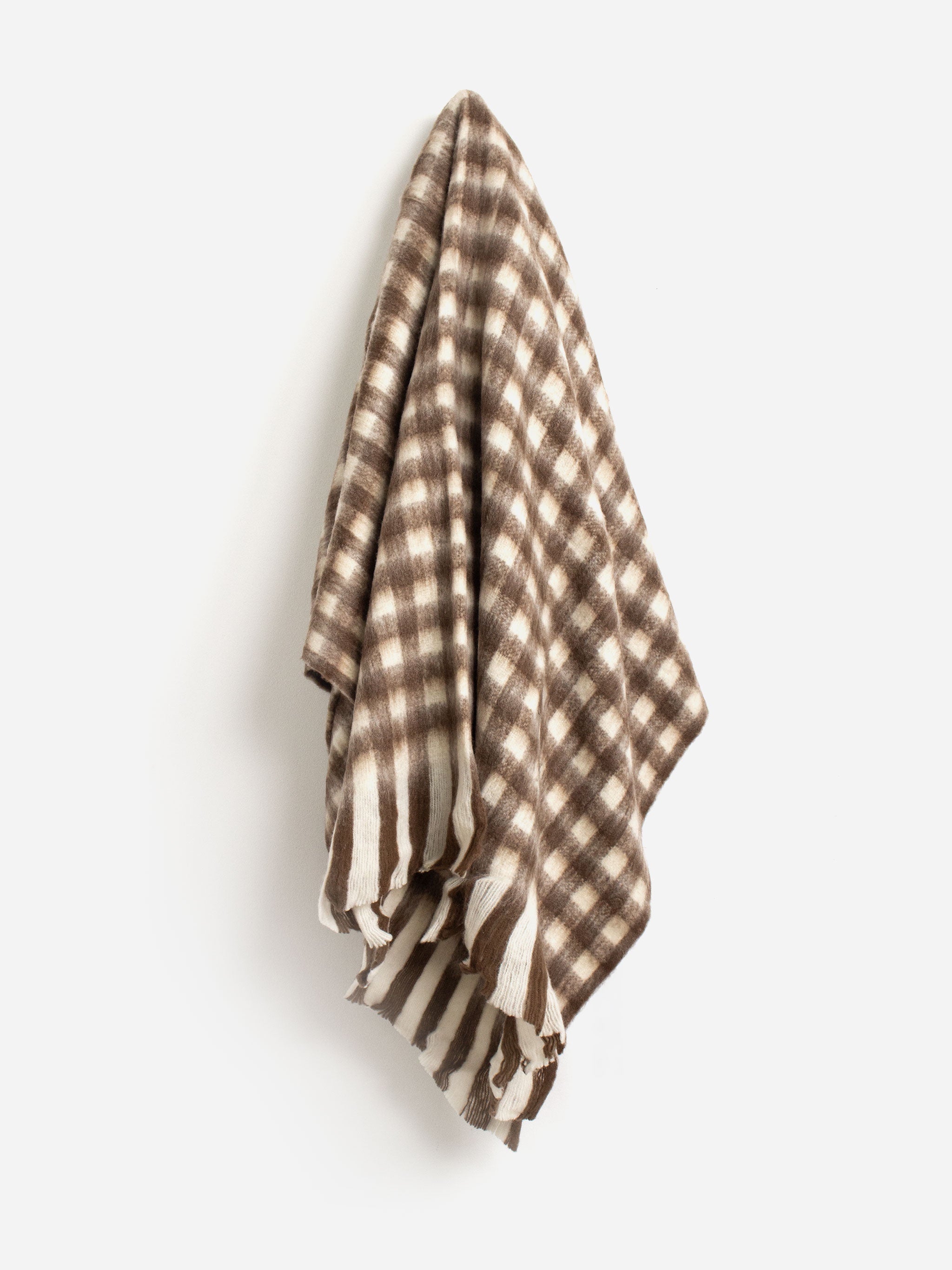 Bliss Wool Throw - Cinnamon & White