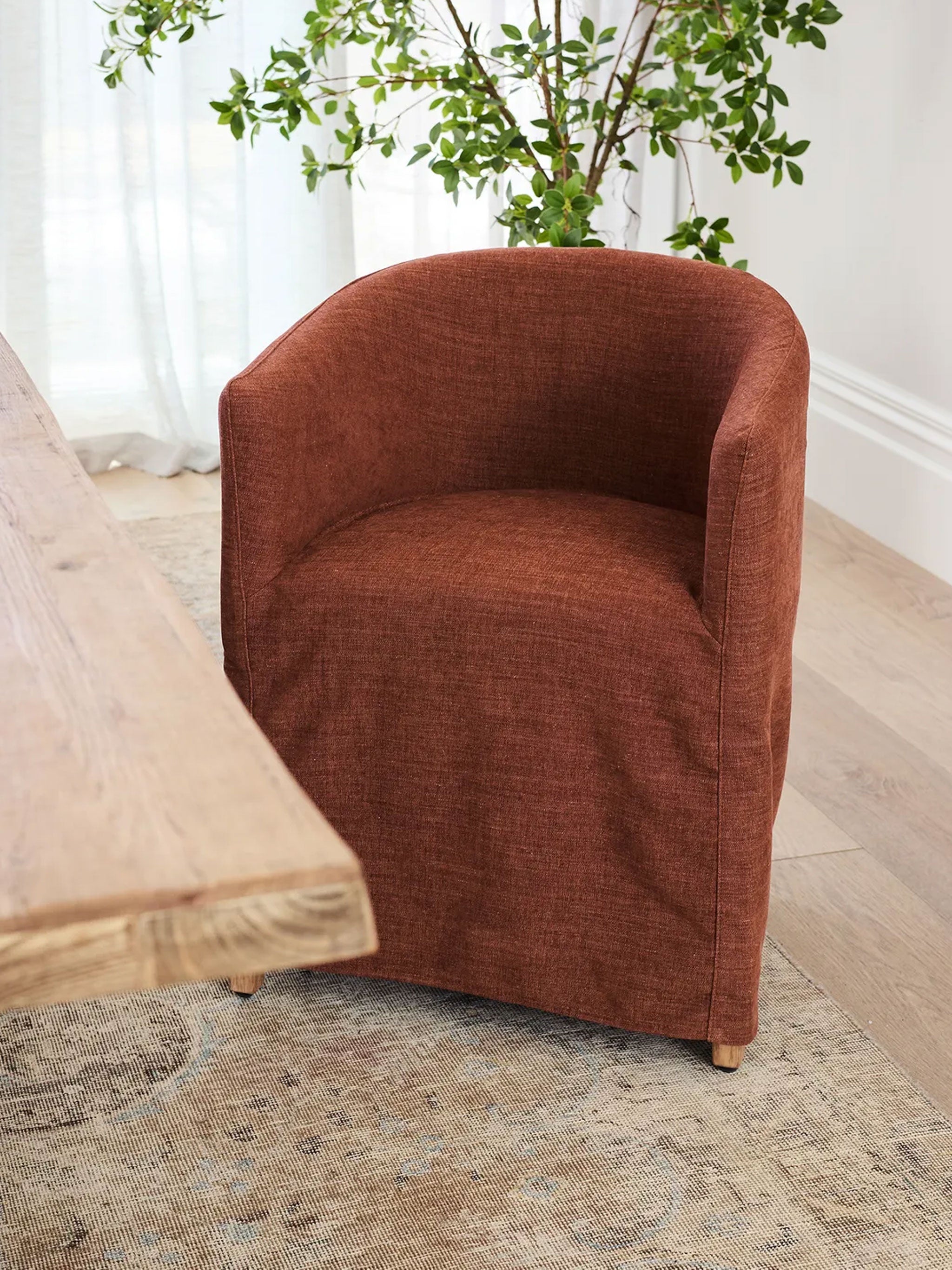Blythe Rust Slip Cover Tub Chair