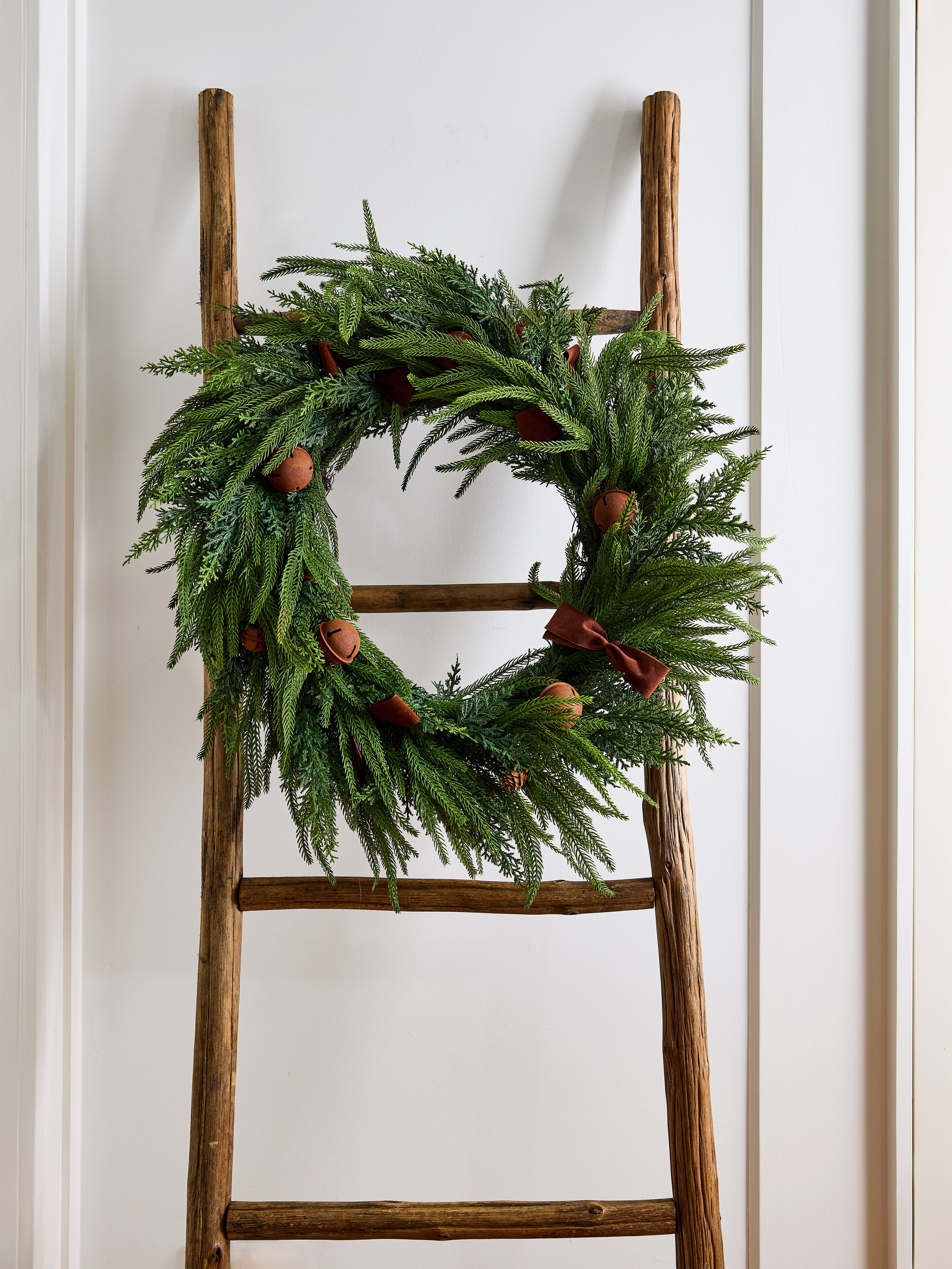 Bows and Bells Pine Wreath