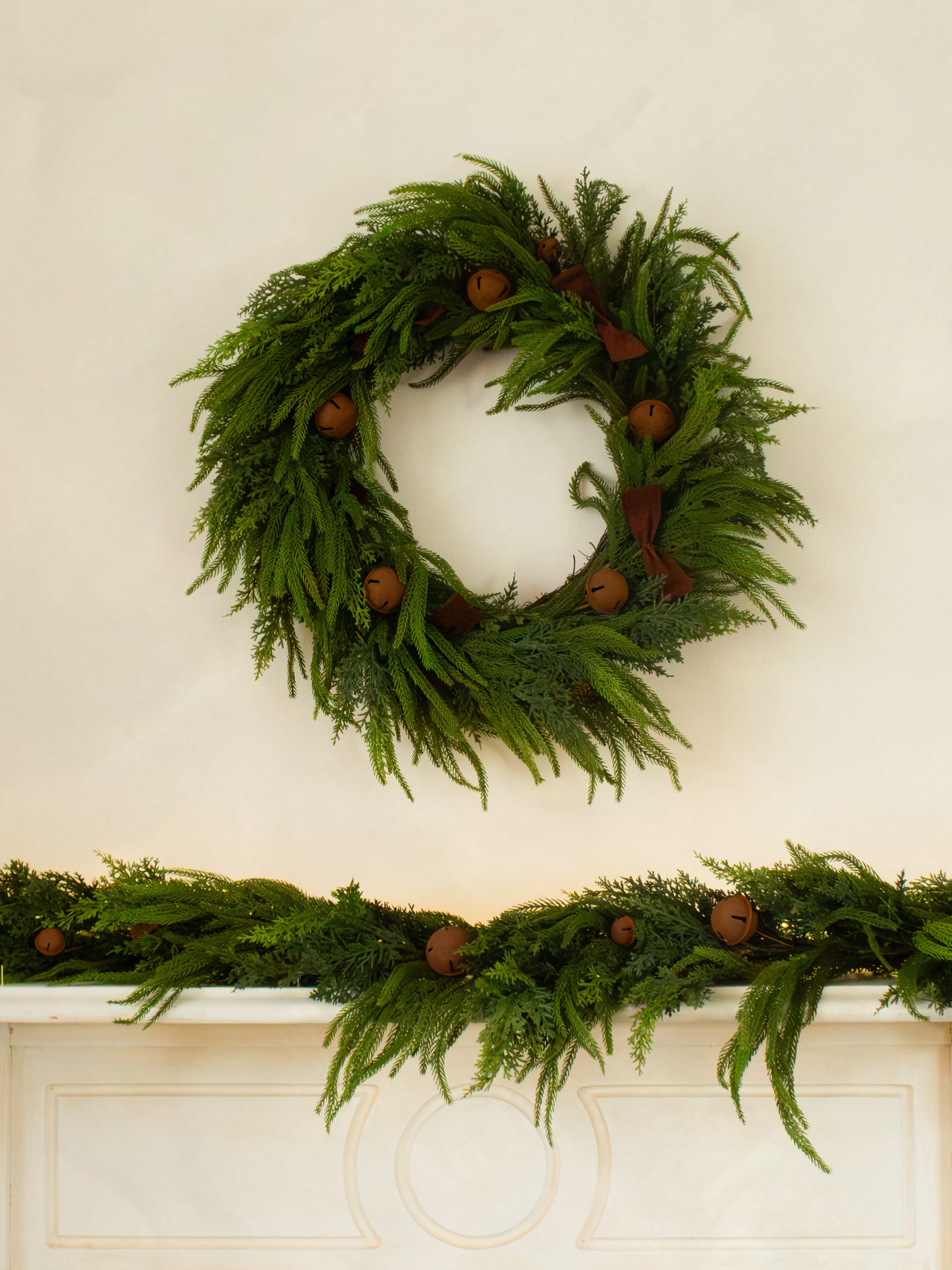 Bows and Bells Pine Wreath