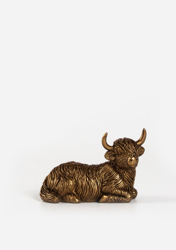 Bronze Sitting Highland Cow