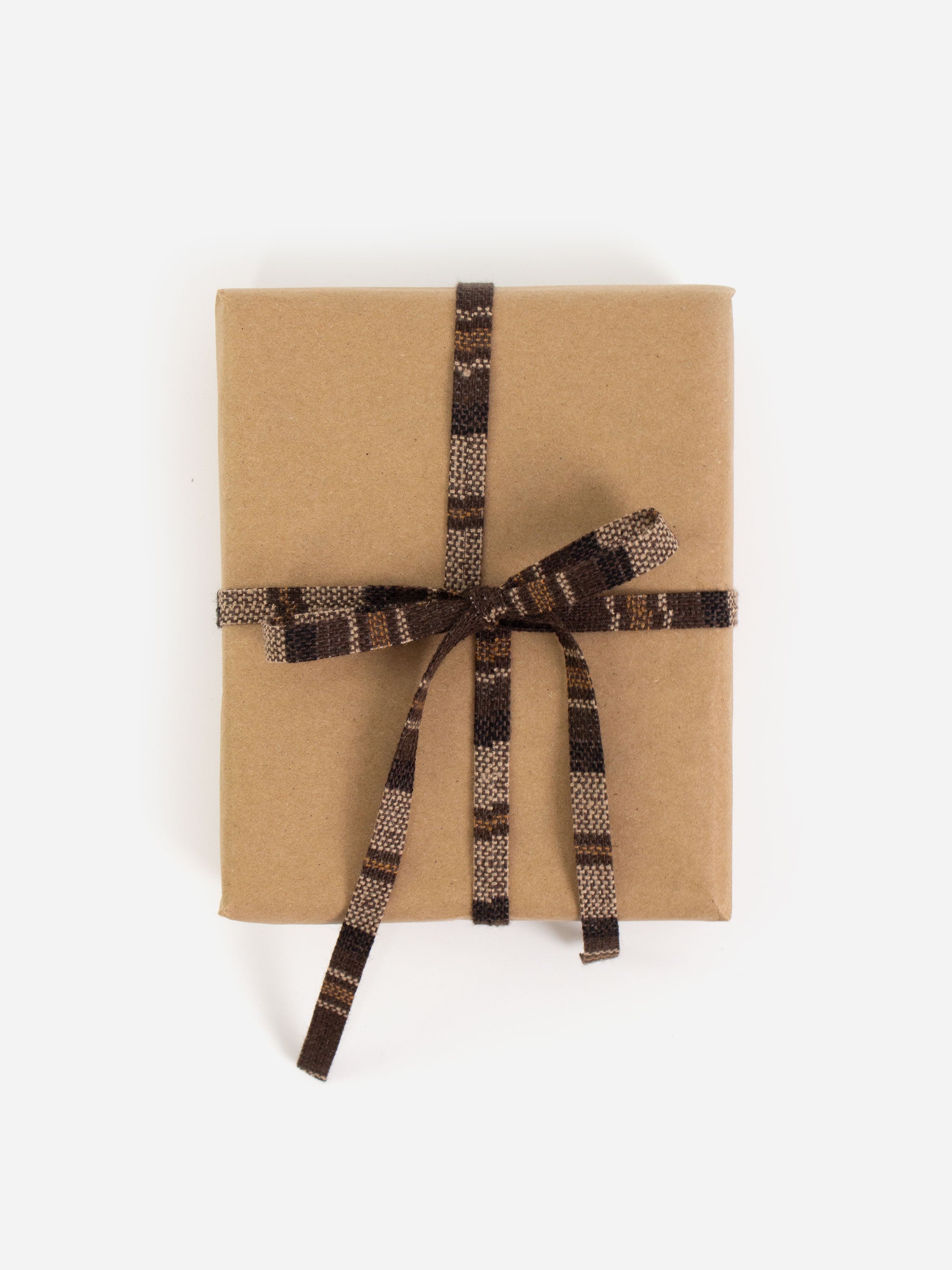 Brown Narrow Plaid Ribbon