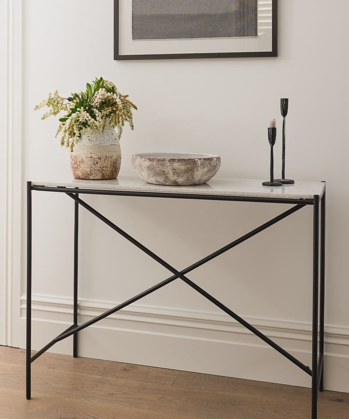 Calypso Cross Marble Console