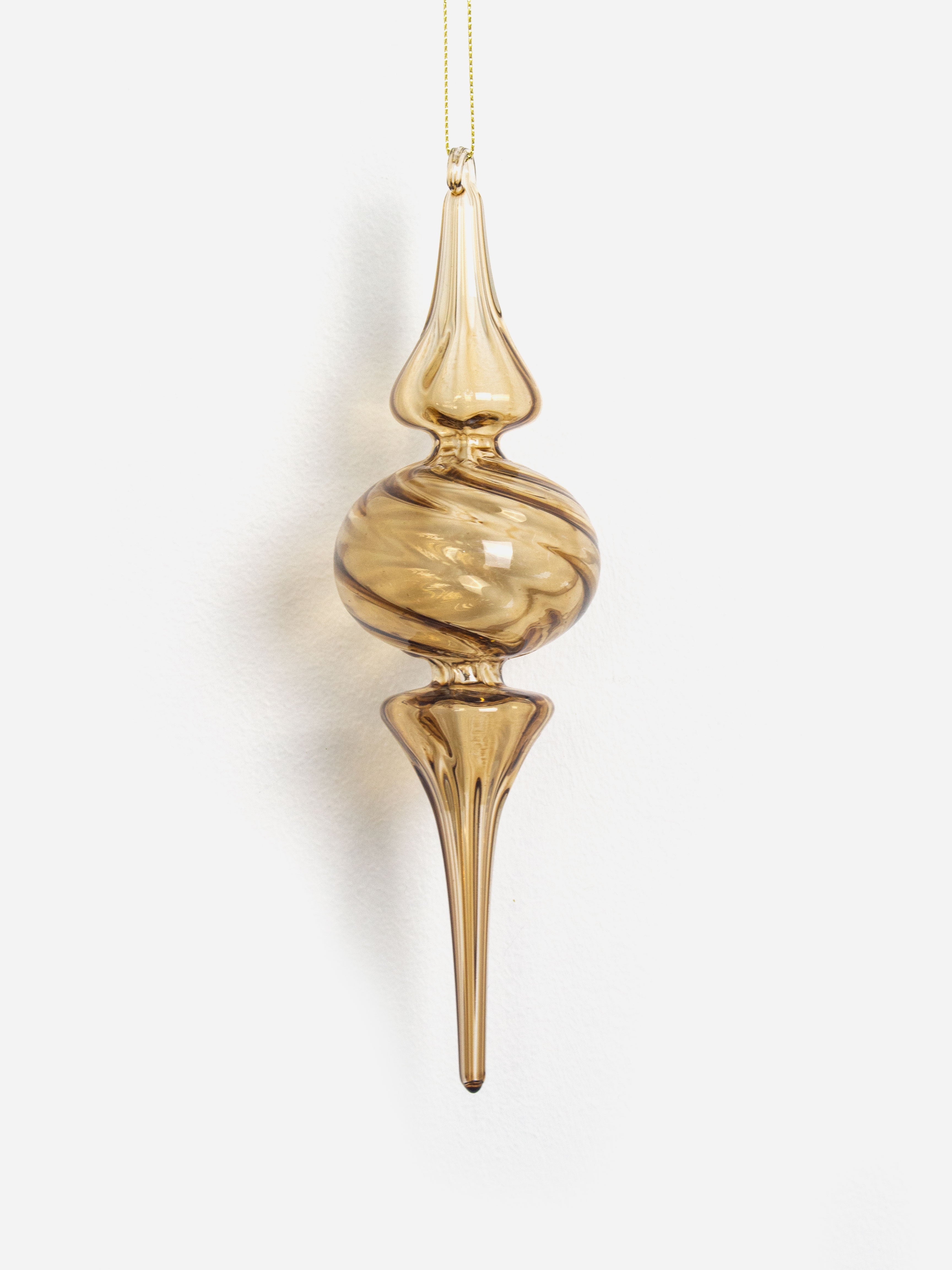 Celesial Clear Gold Glass Finial