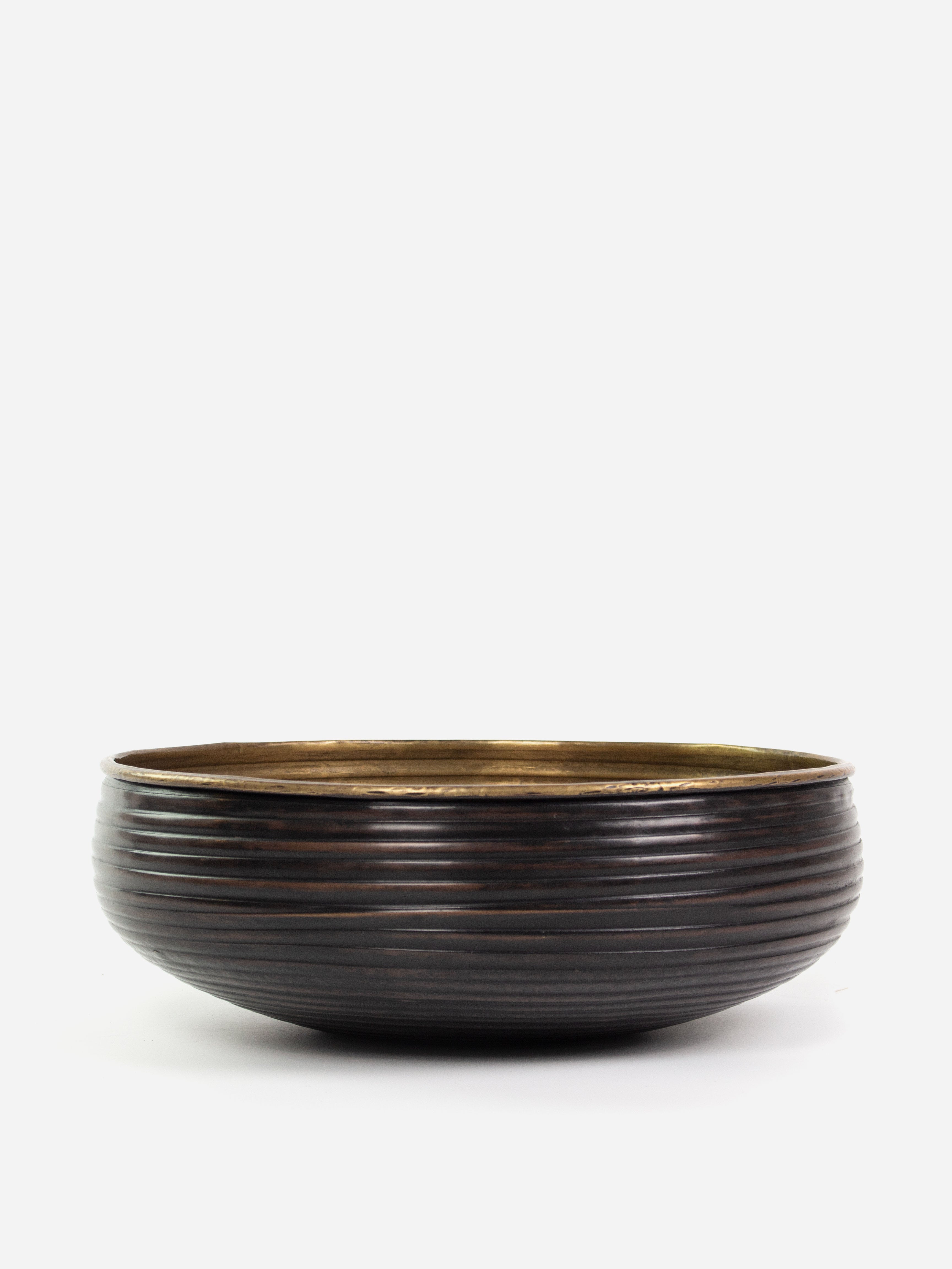 Chelsea Brass Ornate Ridged Bowl