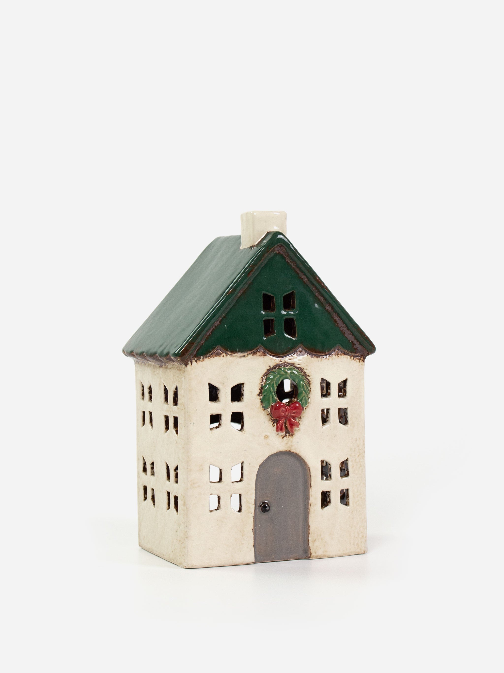 Christmas Small Green Wreath Tea Light House