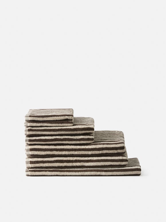 Cocoa Wide Stripe Towel Range