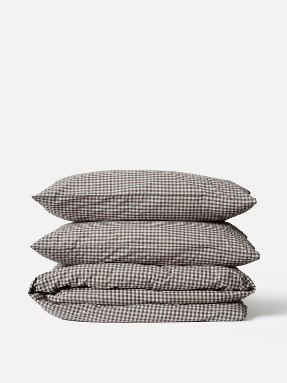Cocoa Gingham Duvet Cover