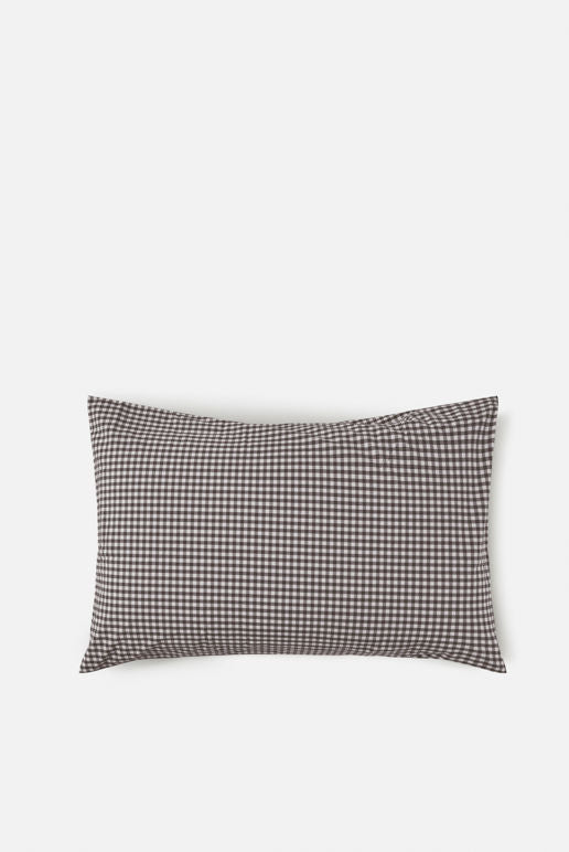 Cocoa Gingham Pillowcase Pair