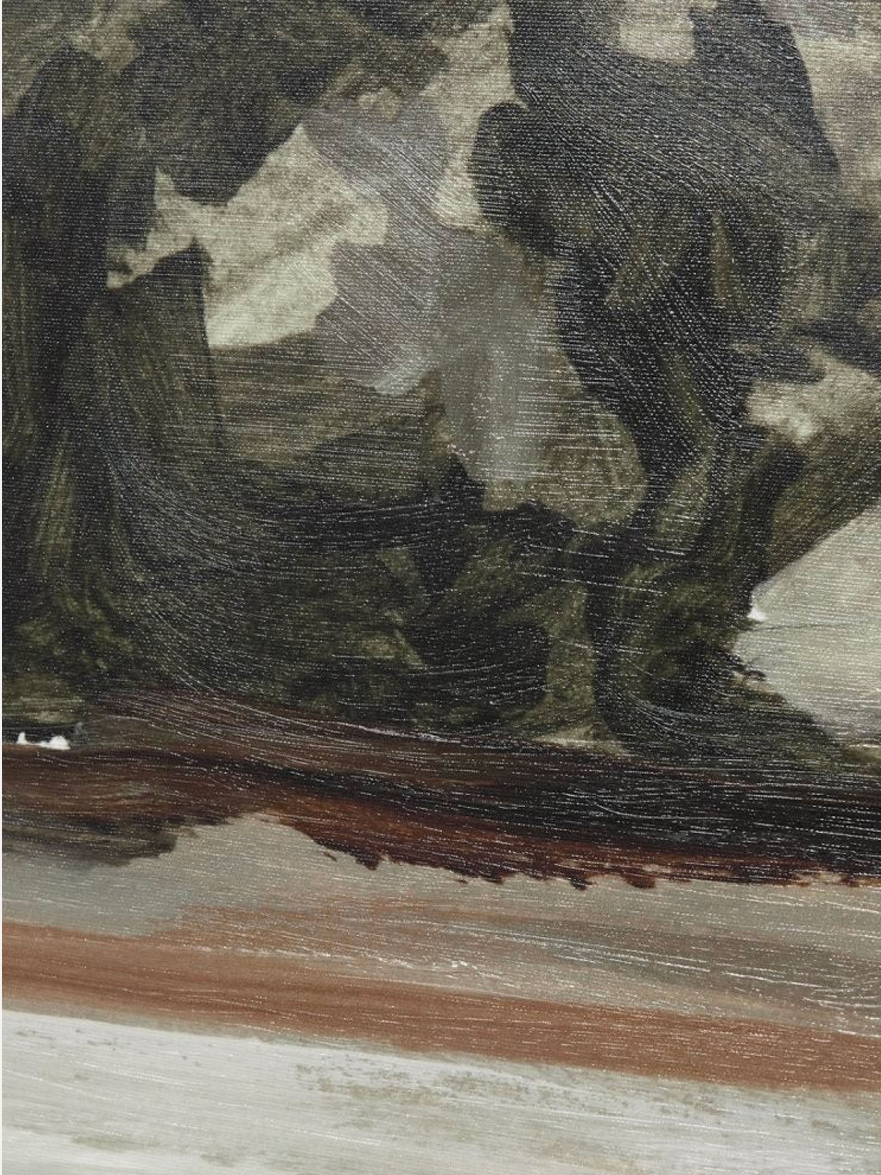 Country View Green Framed Canvas