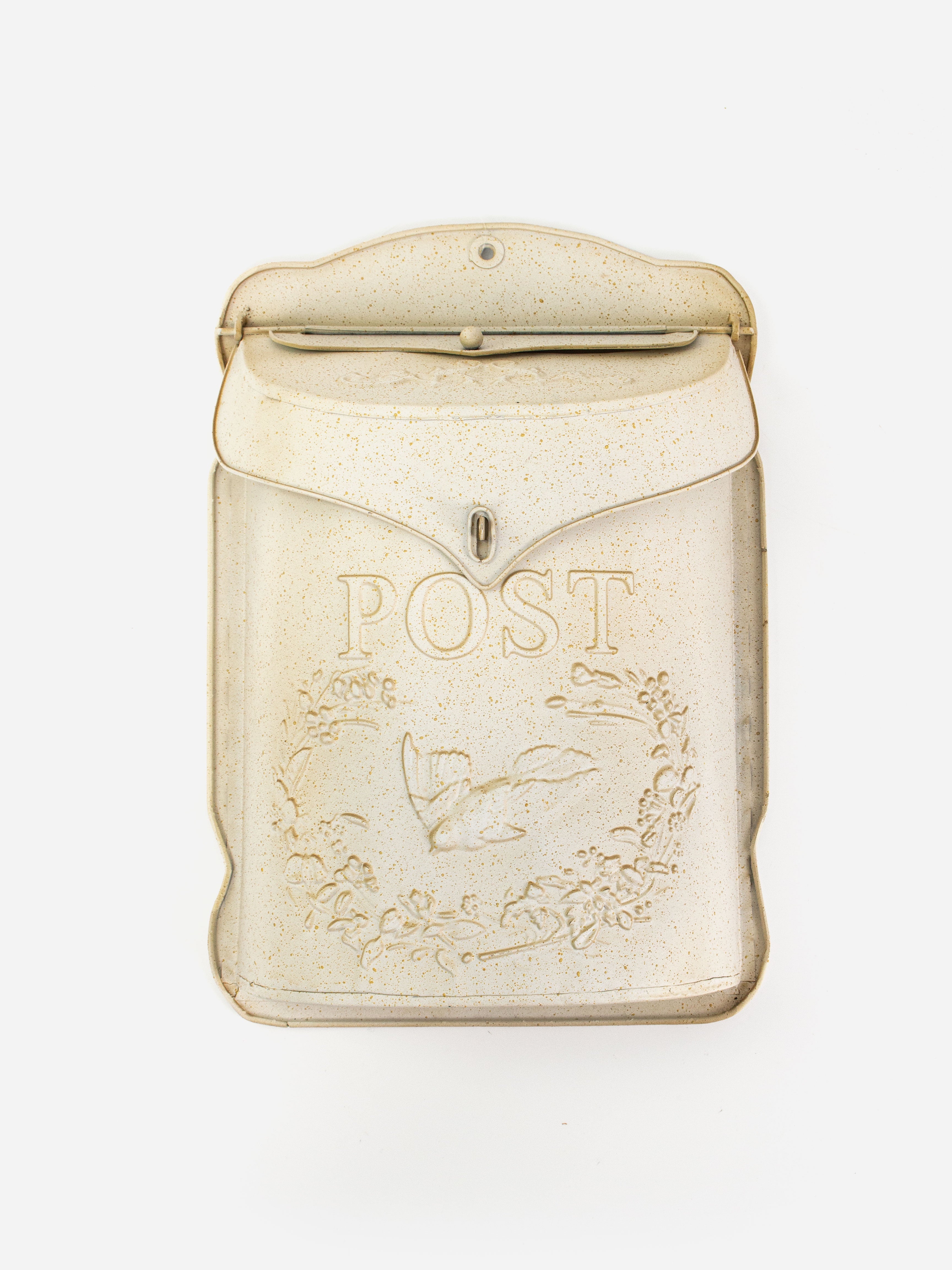 Cream Metal Post Box