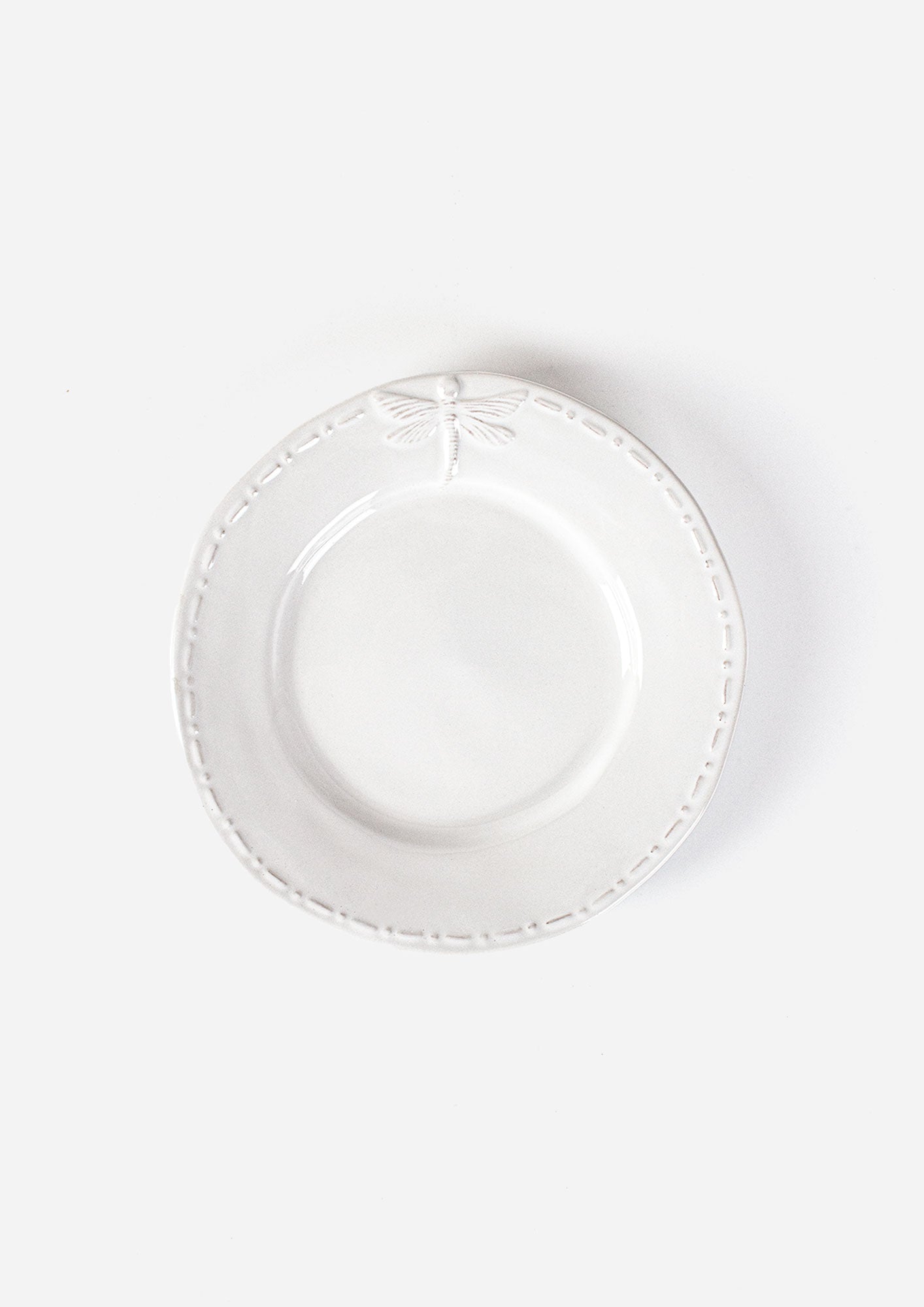 Dragonfly White Dinner Plate