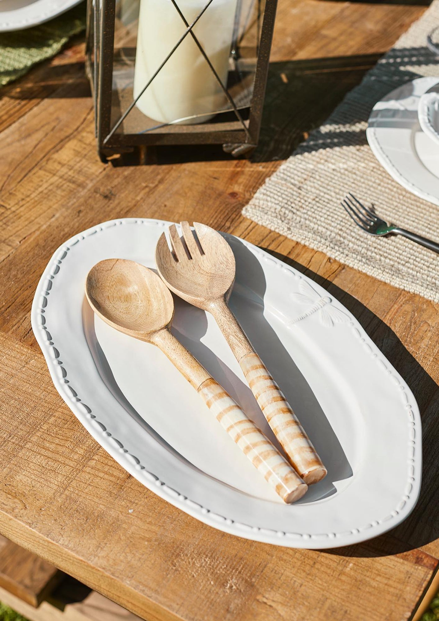 Dragonfly White Oval Platter - Small