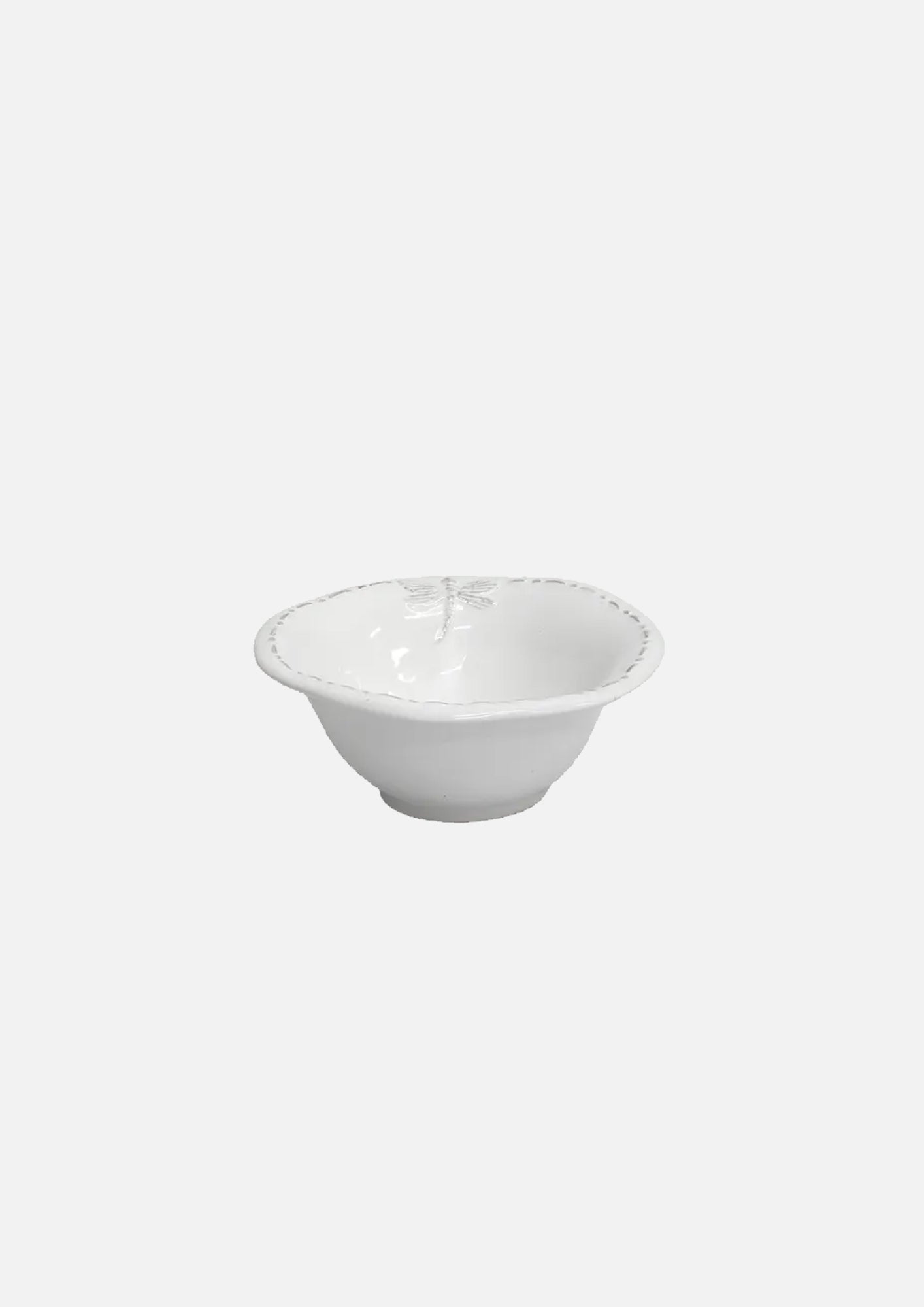 Dragonfly White Salt Bowl