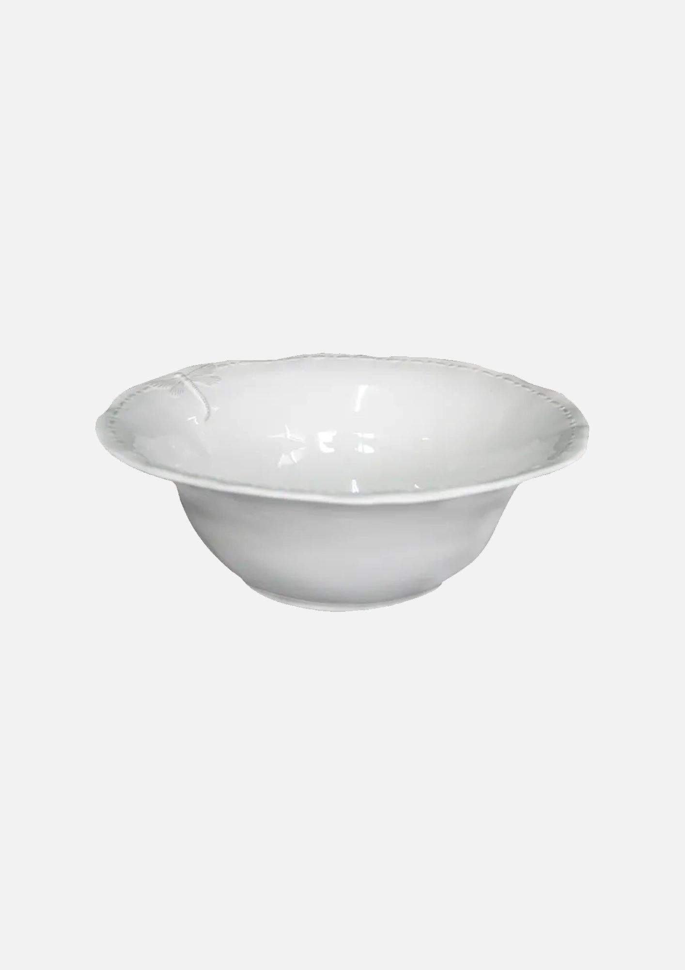 Dragonfly White Salad Bowl - Large