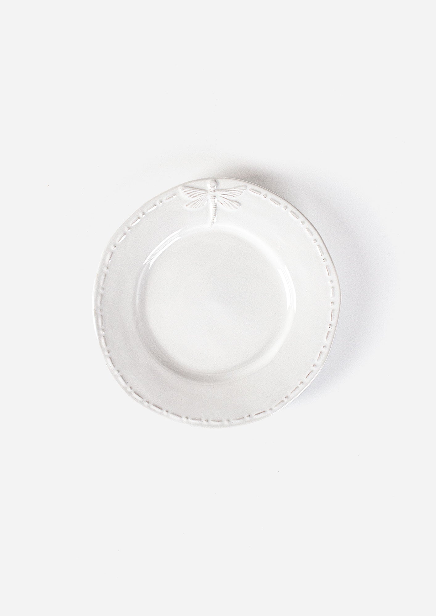 Dragonfly White Lunch Plate
