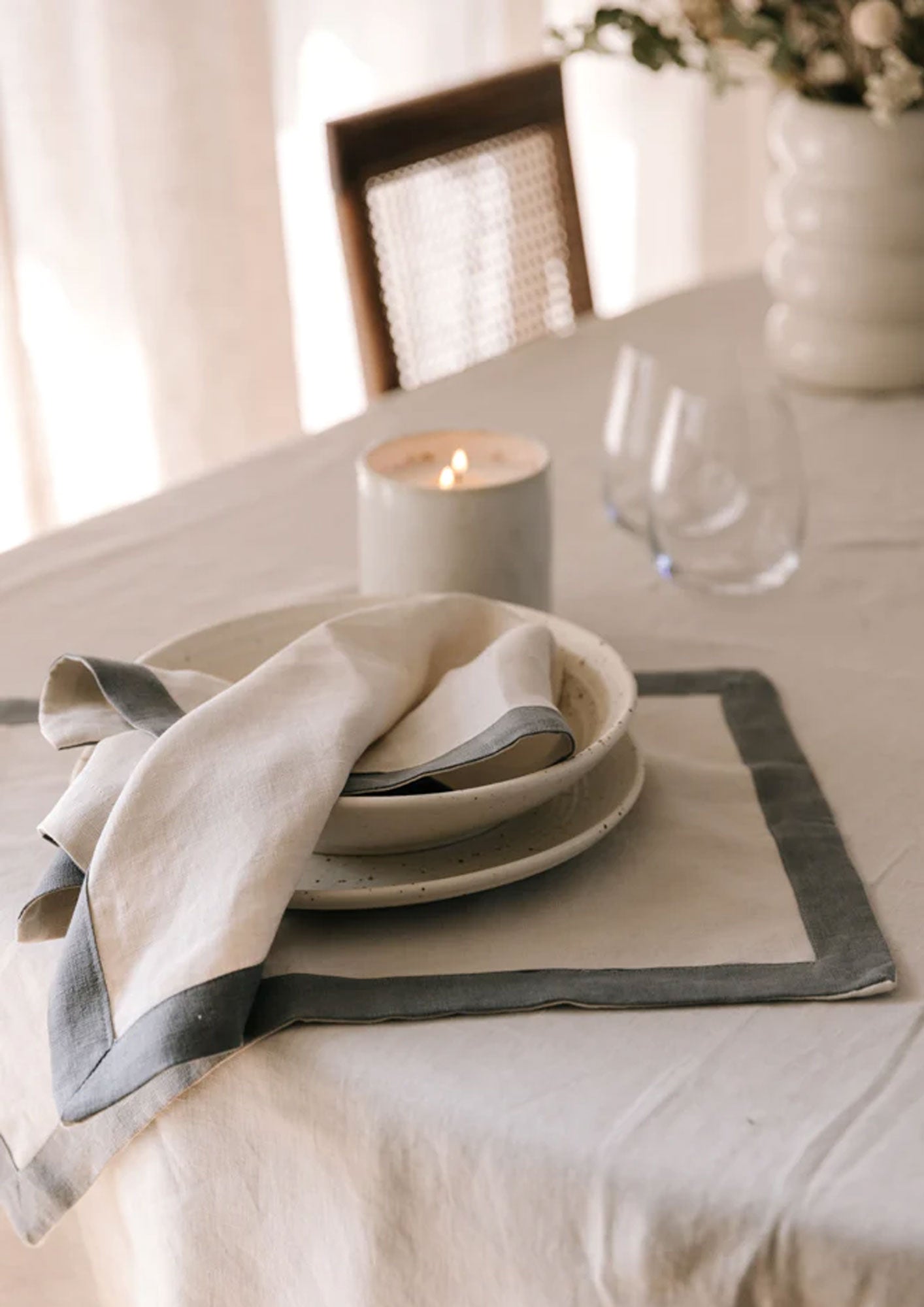 Elegance Storm Linen Napkin Set