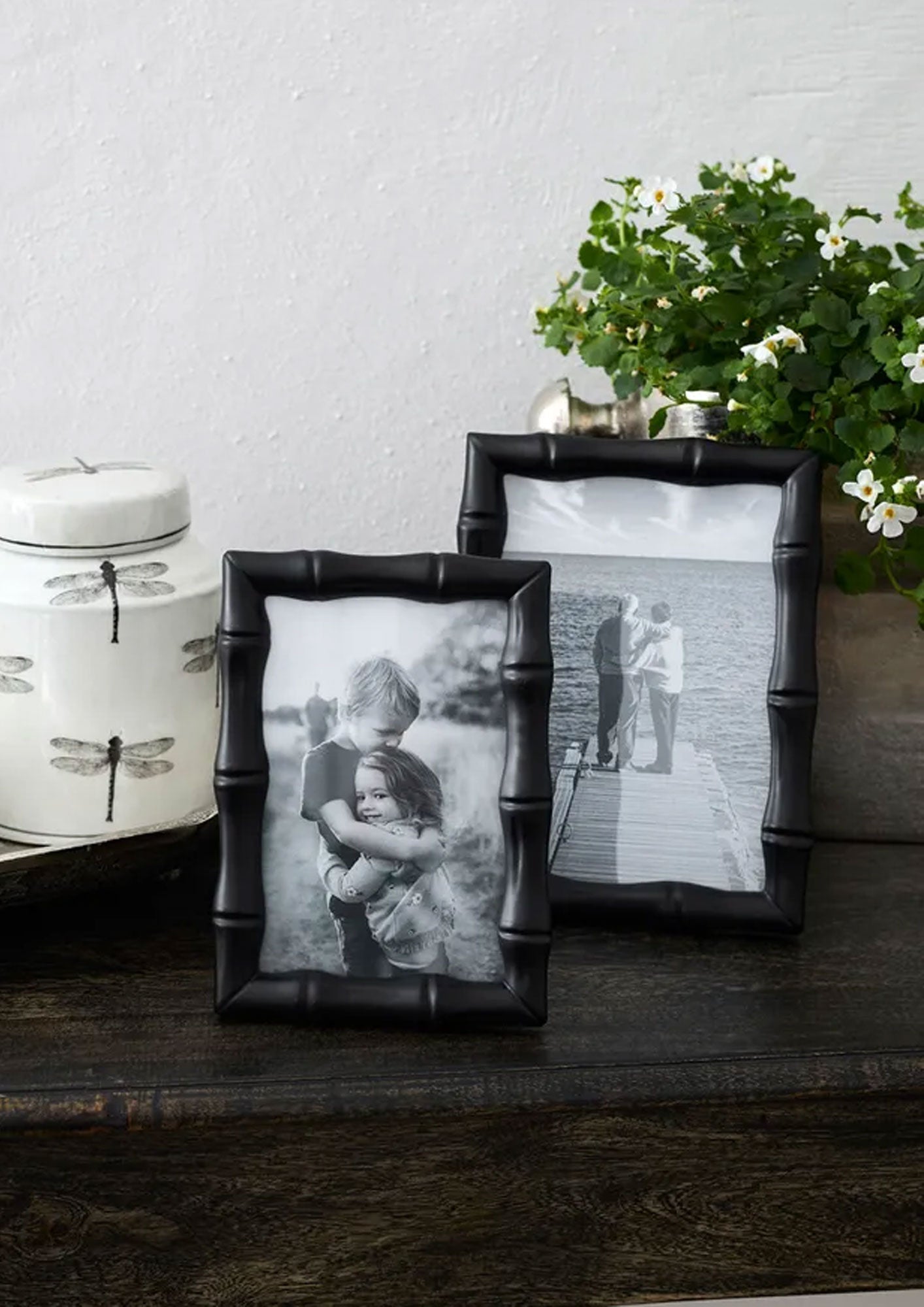 Faux Bamboo Black Photo Frame