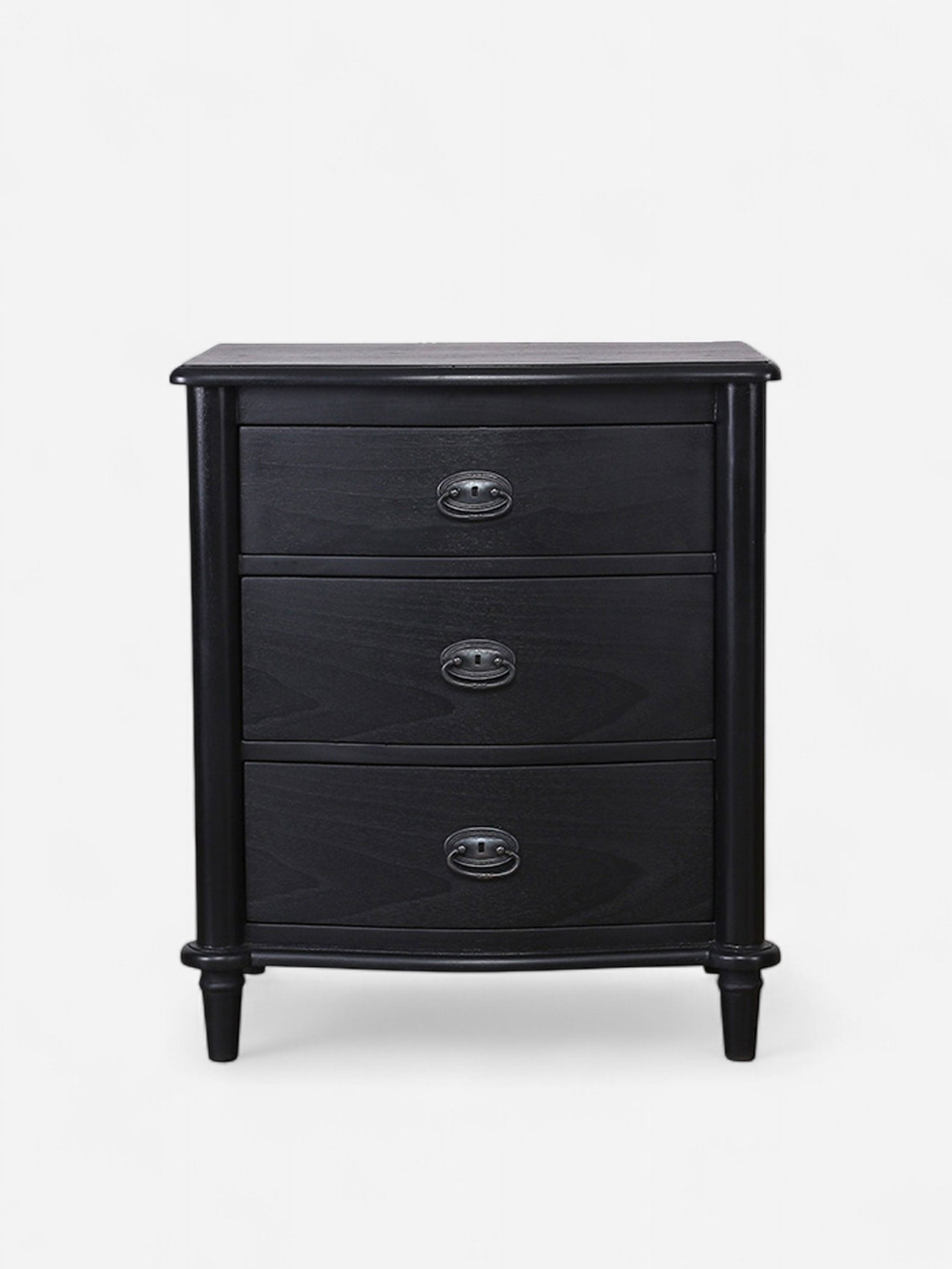 Florence Bedside Black | 3 Drawer