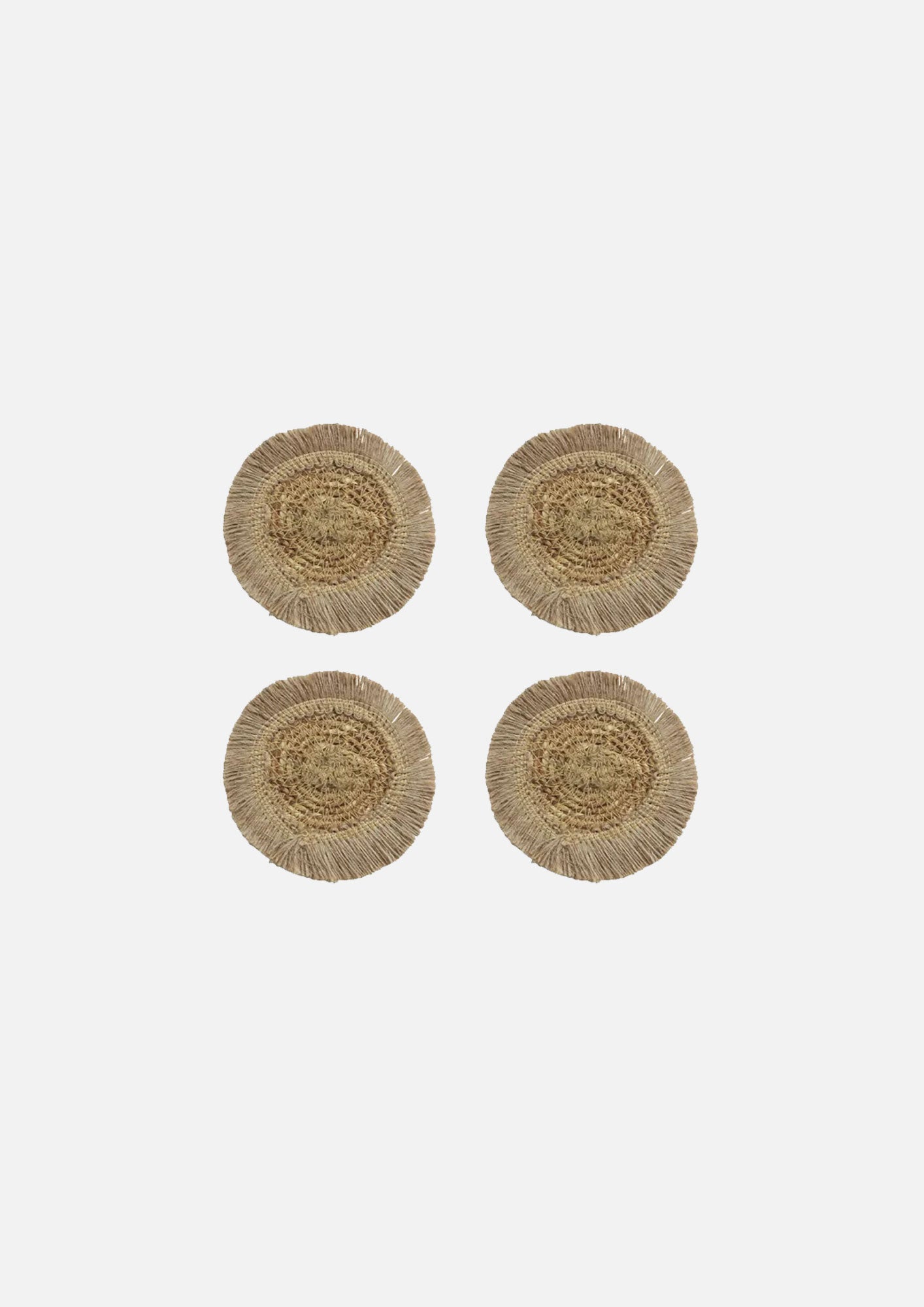 Frayed Edge Seagrass Coaster Set