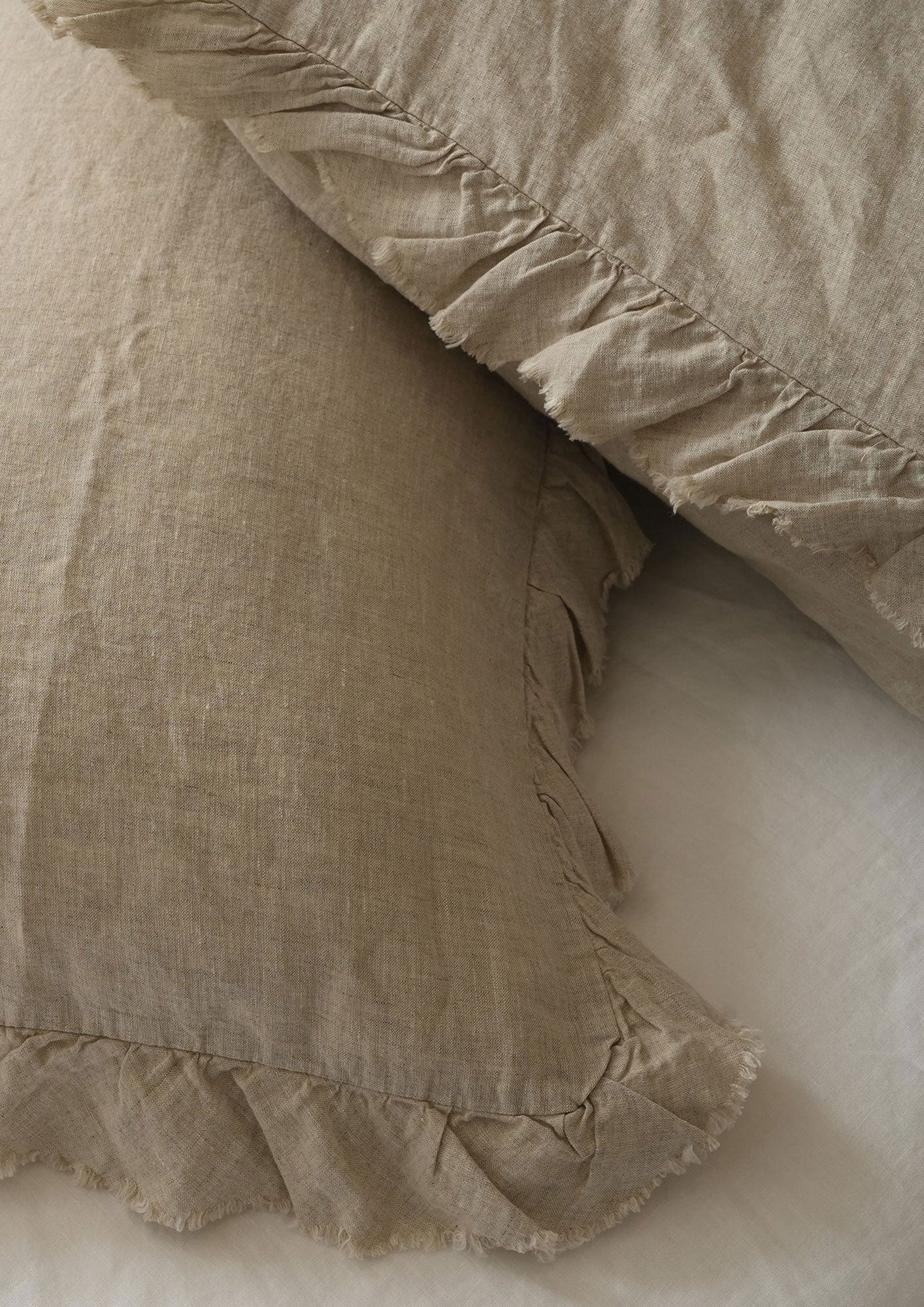 French Linen Ruffle Edge Pillowcase Pair