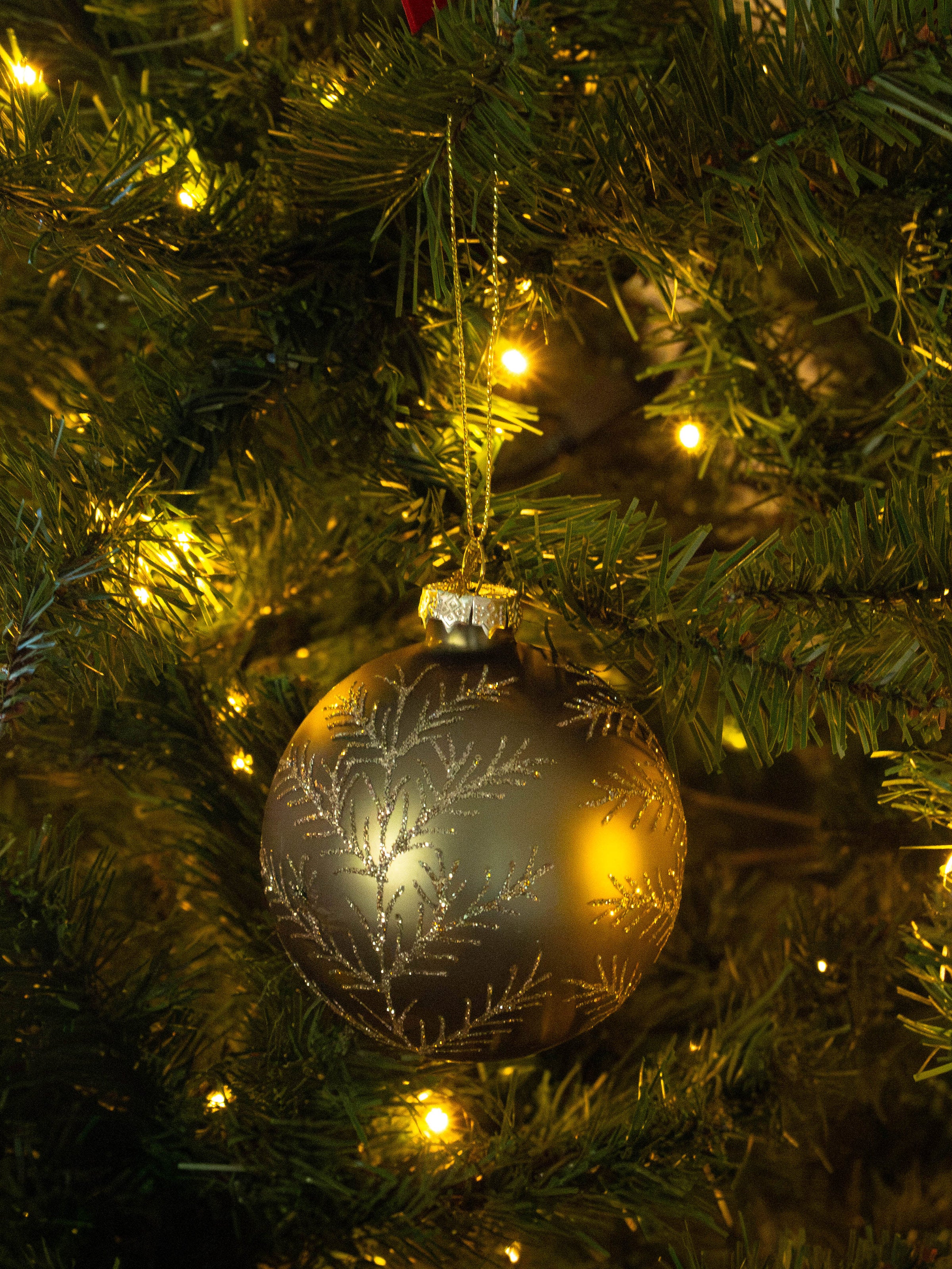 Gilded Sprig Glass Bauble