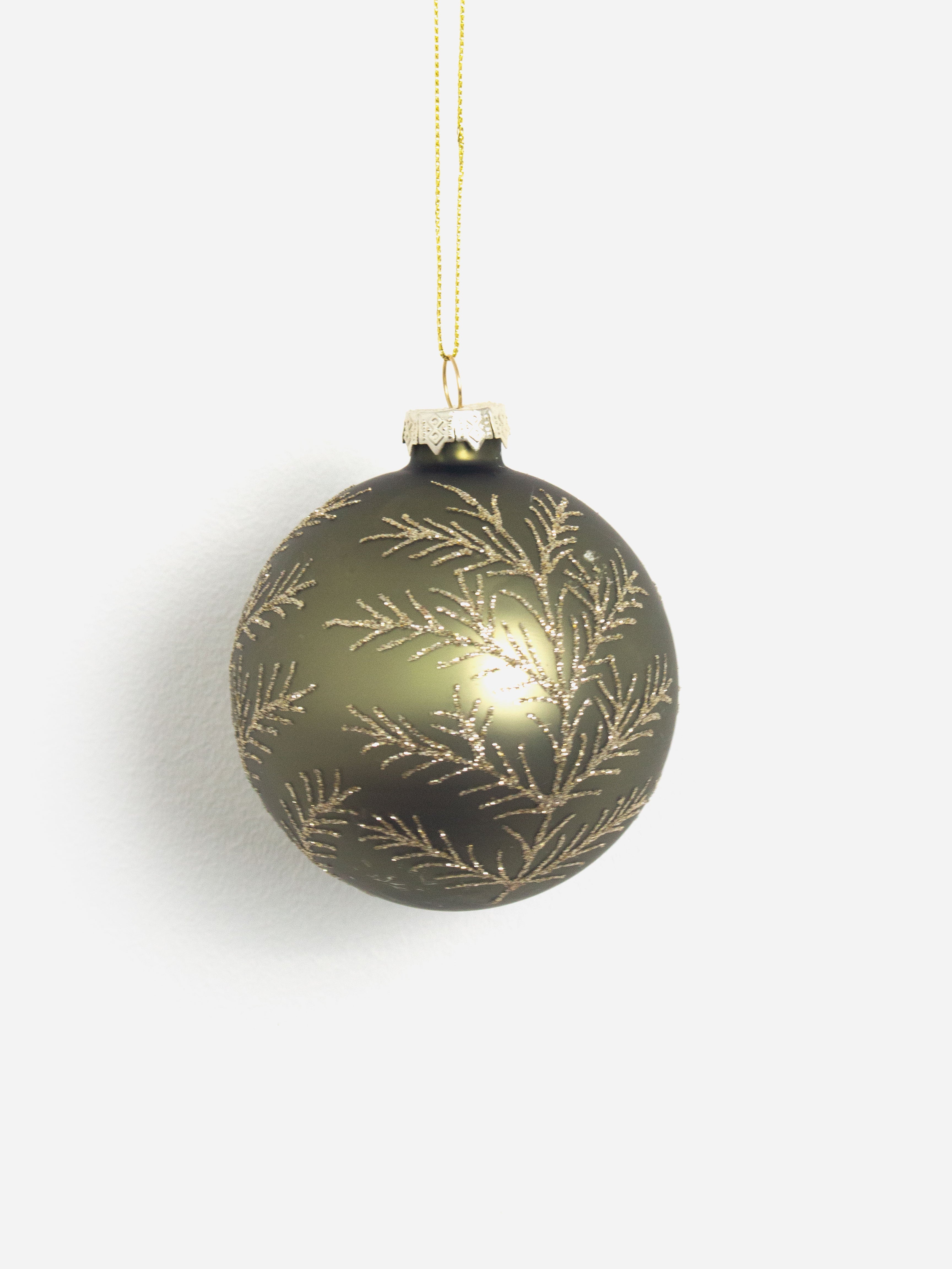 Gilded Sprig Glass Bauble