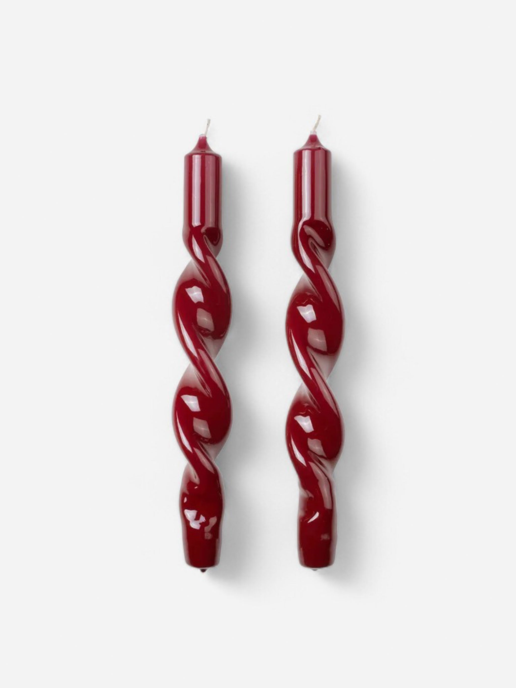 Glossy Twisted Taper Candle Set