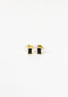 Gold Plated Rectangle Stone Studs