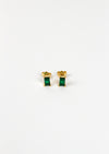Gold Plated Rectangle Stone Studs
