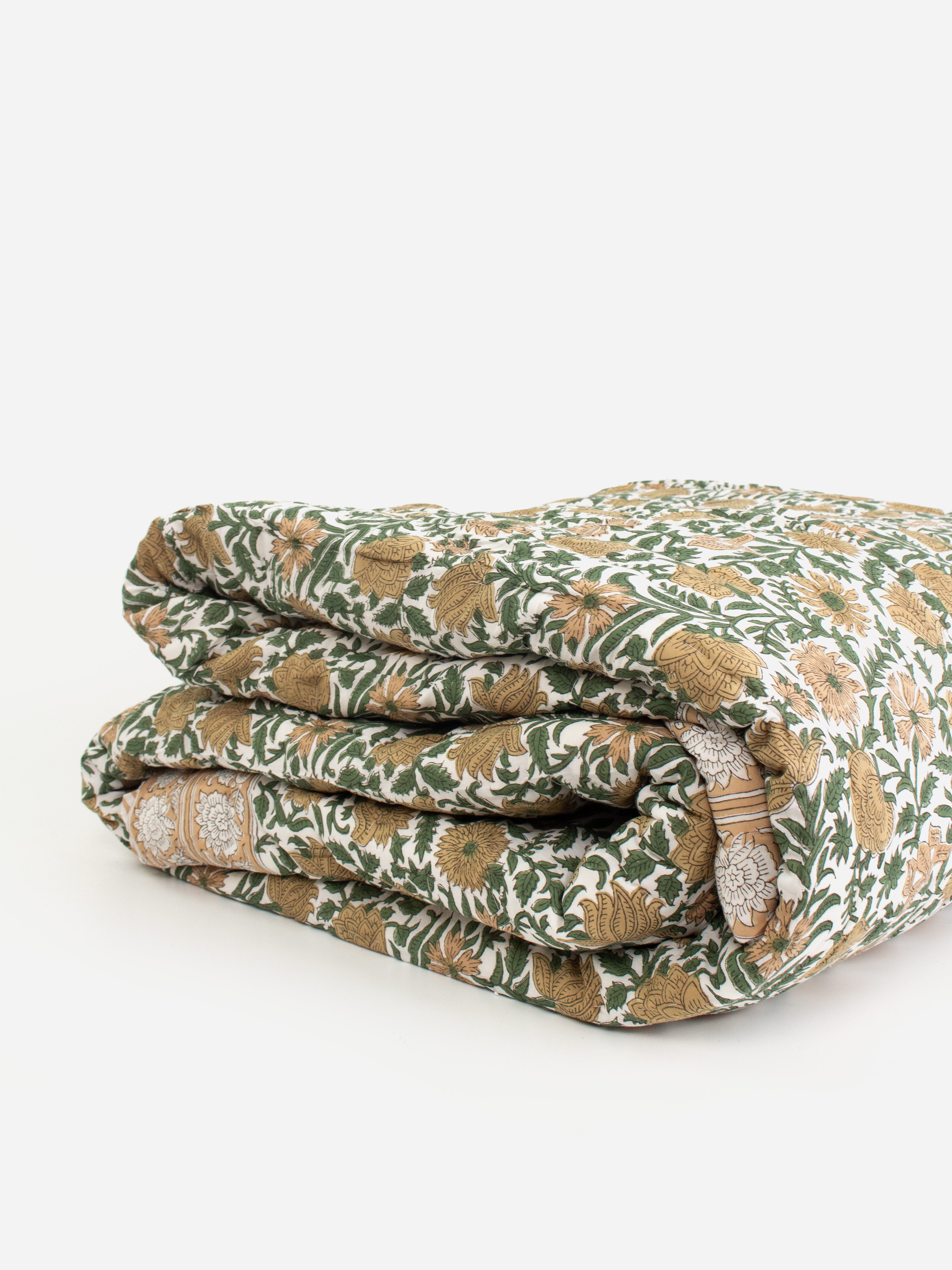 Golden Meadow Reversible Cotton Bedspread