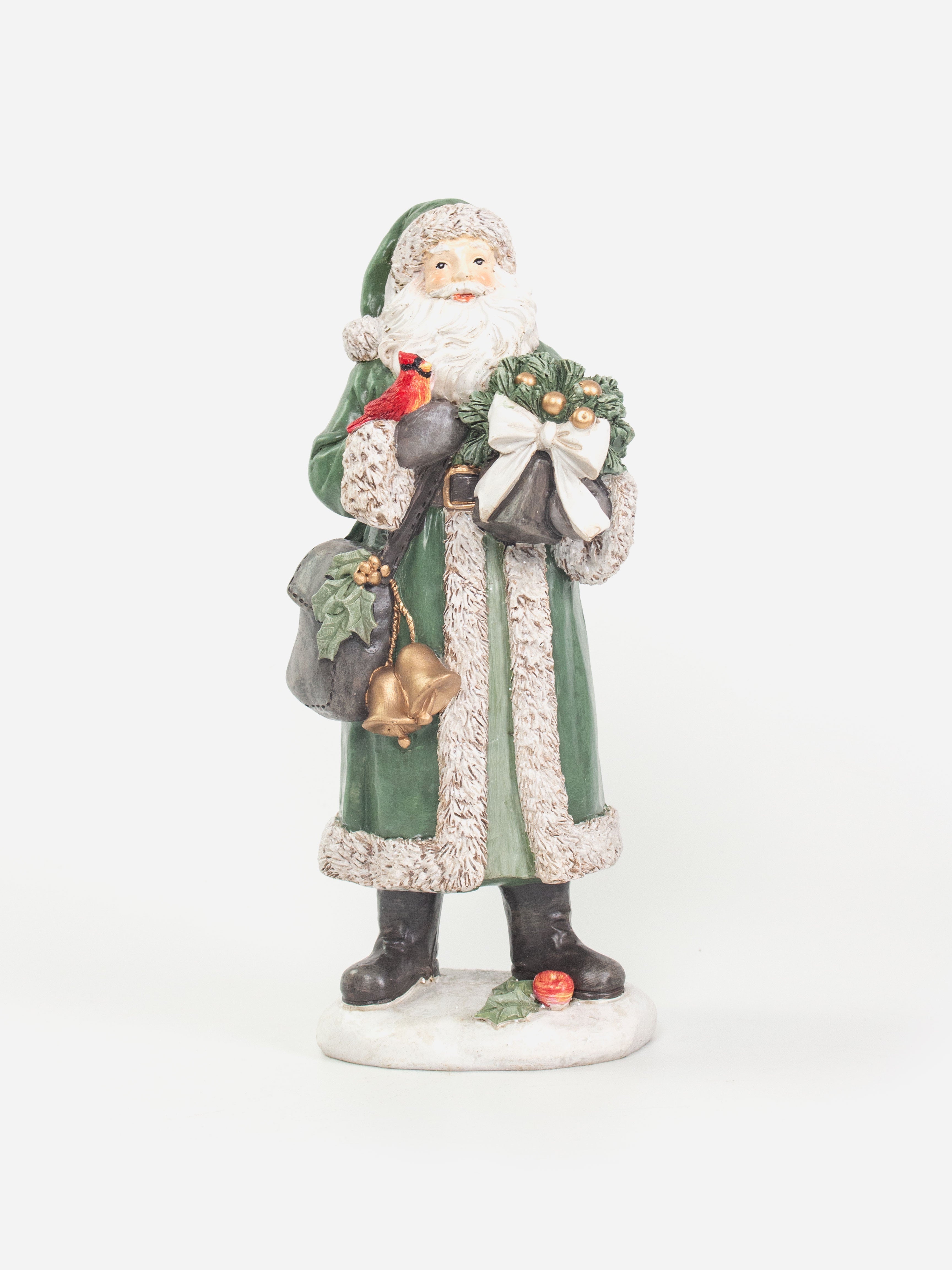 Green Santa with Bird and Bells