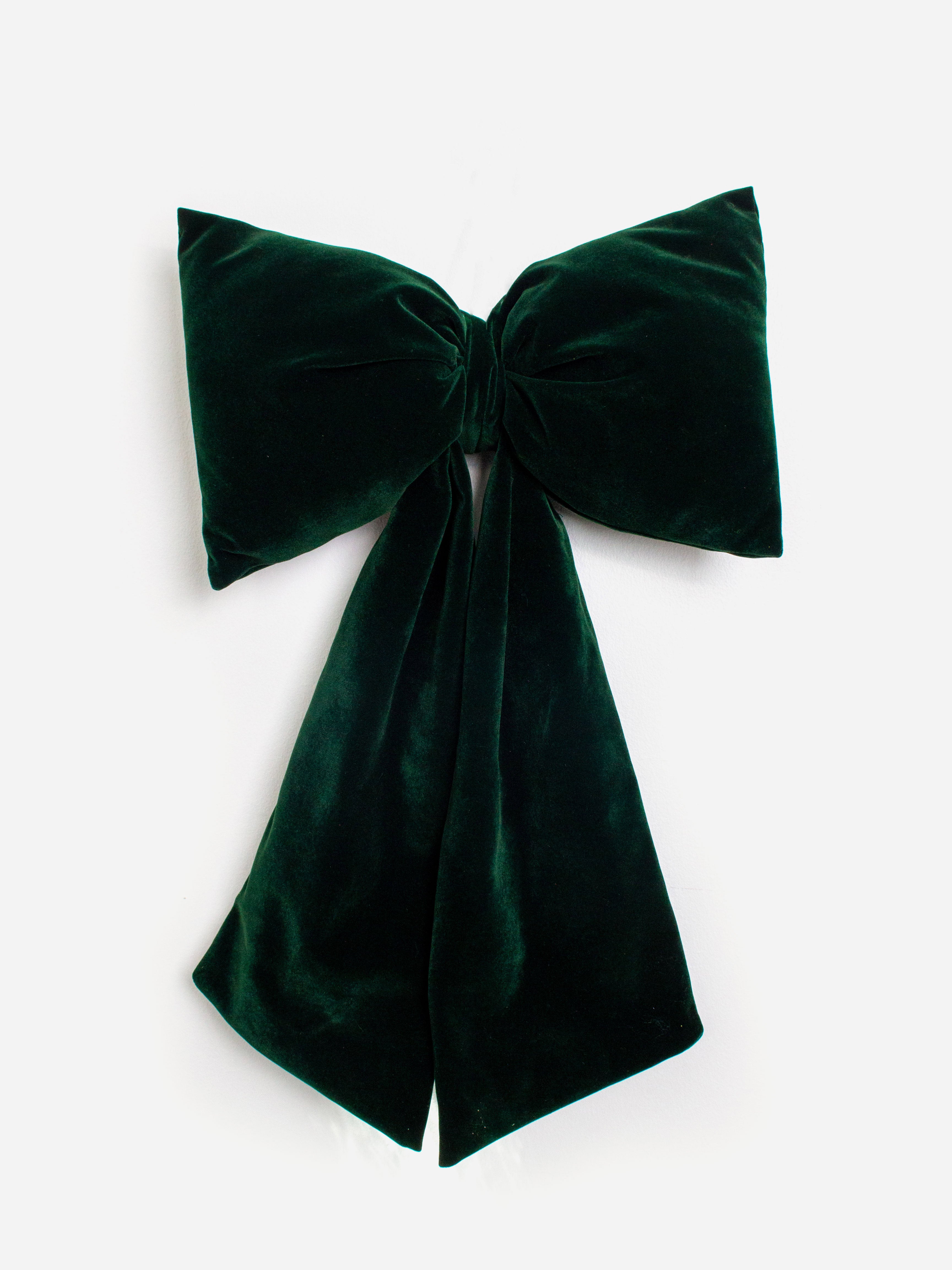 Green Velvet Cushion Clip Bow