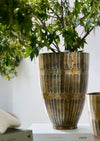 Hammered Stripe Brass Pot