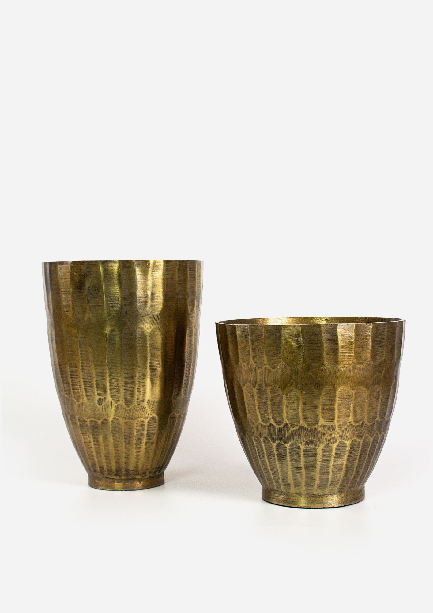 brass plant pot nz Hammered Stripe Brass Pot