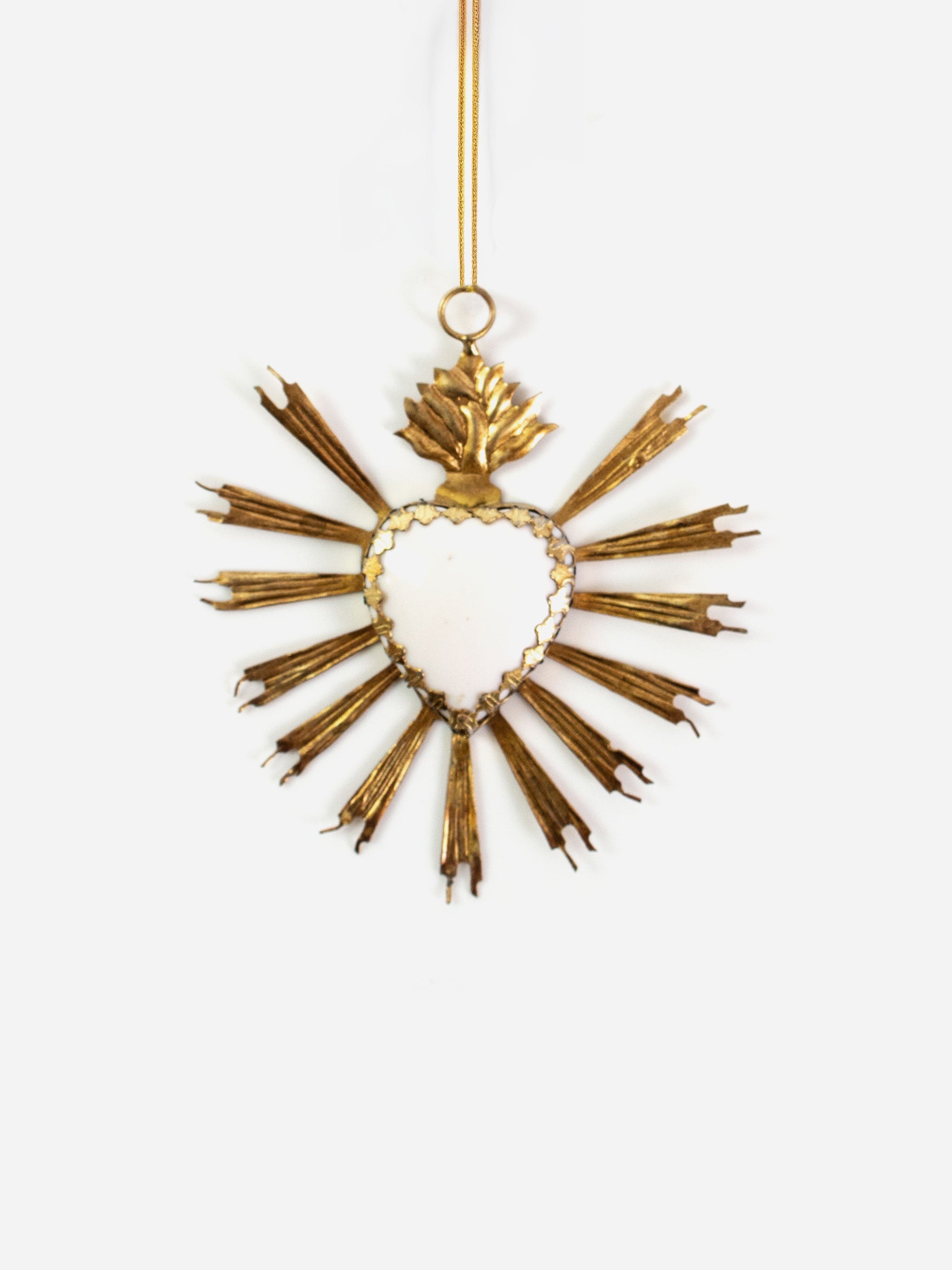 Hanging Burst Heart with Stone