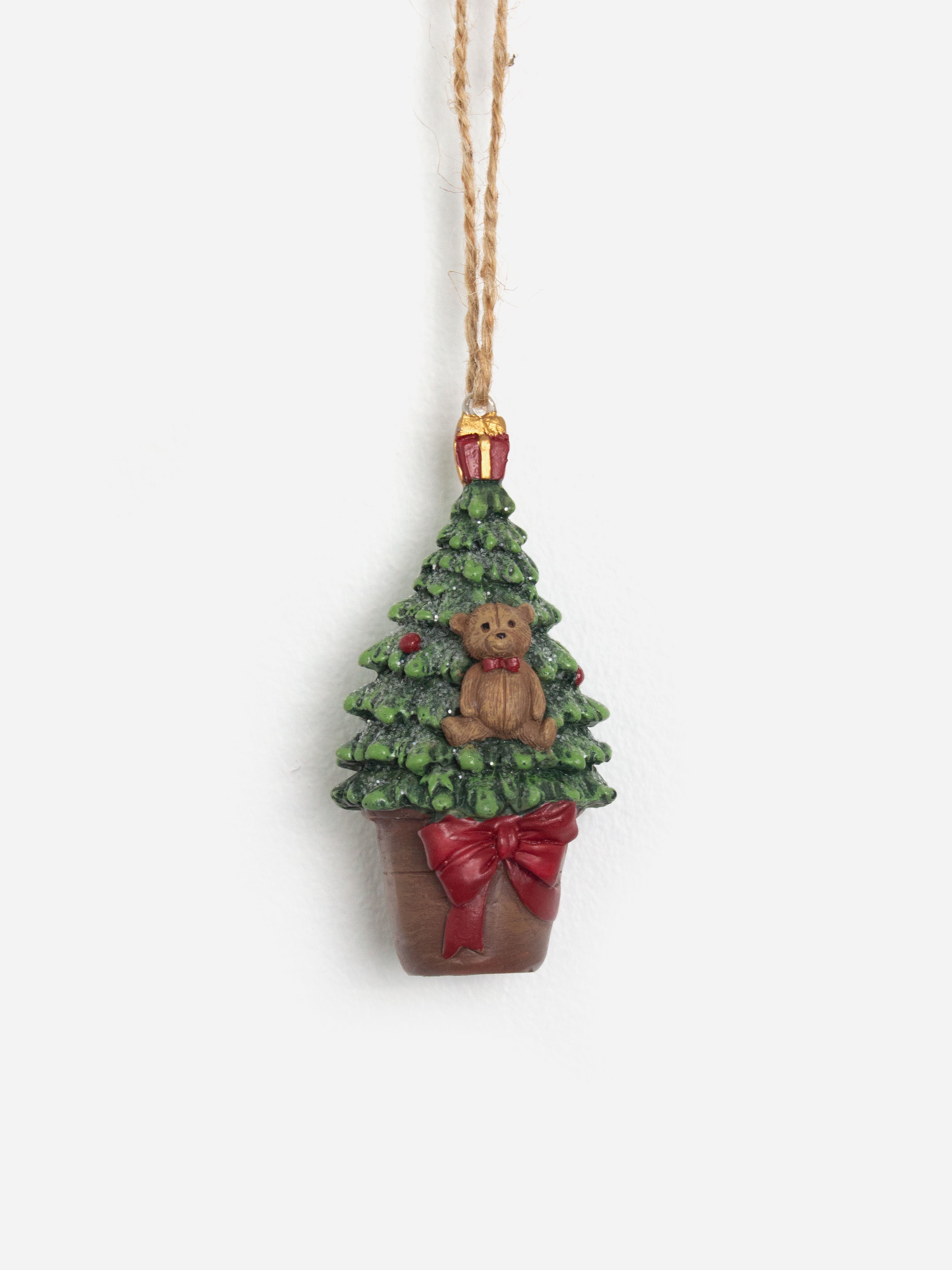 Hanging Potted Tree with Bear