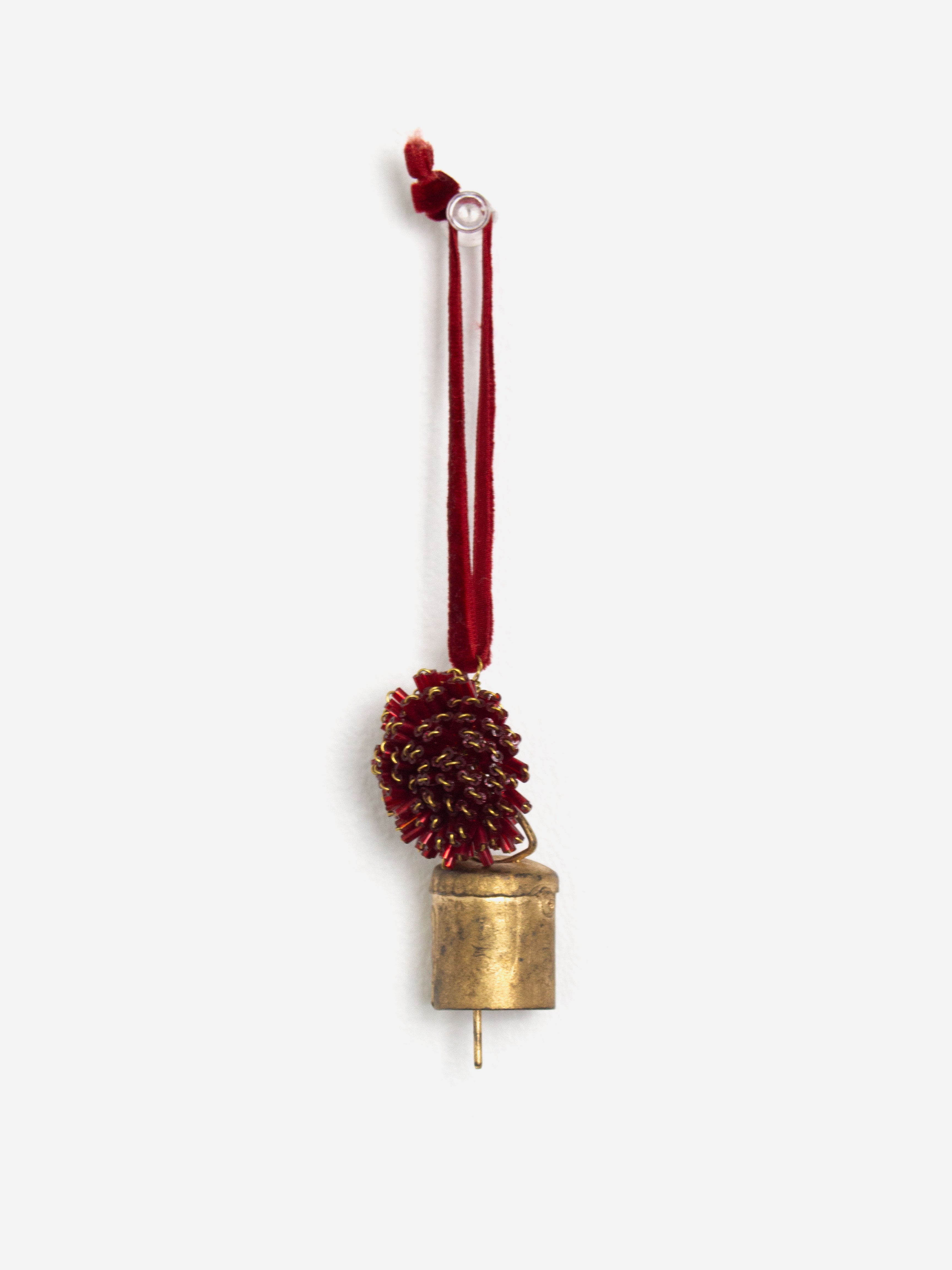 Hanging Beaded Branch with Bell