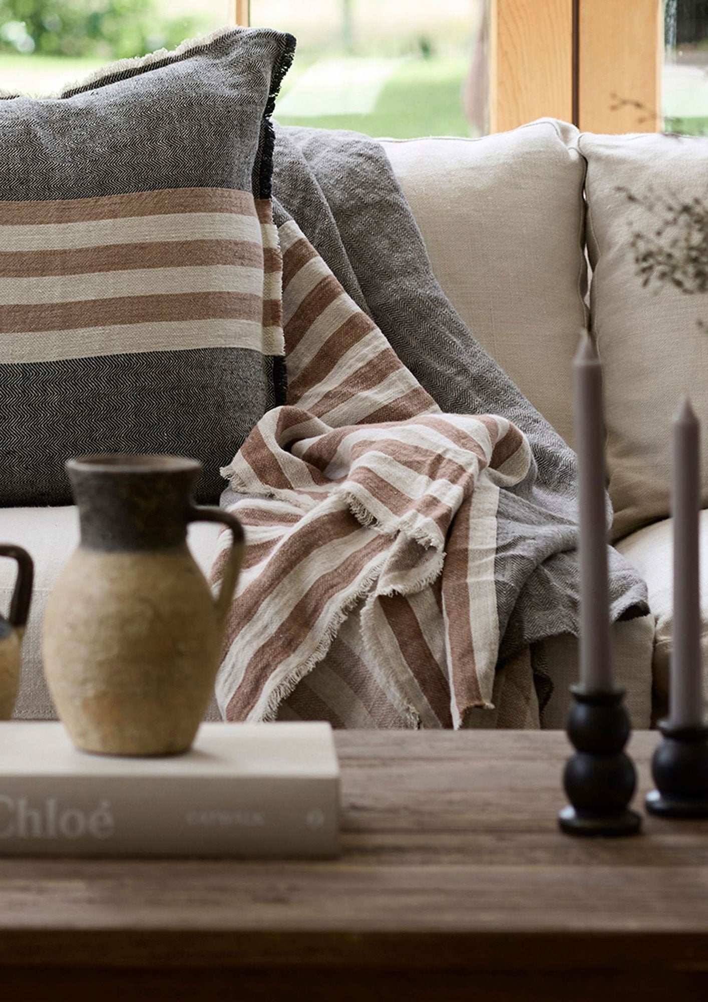 Black Spice Stripe Throw