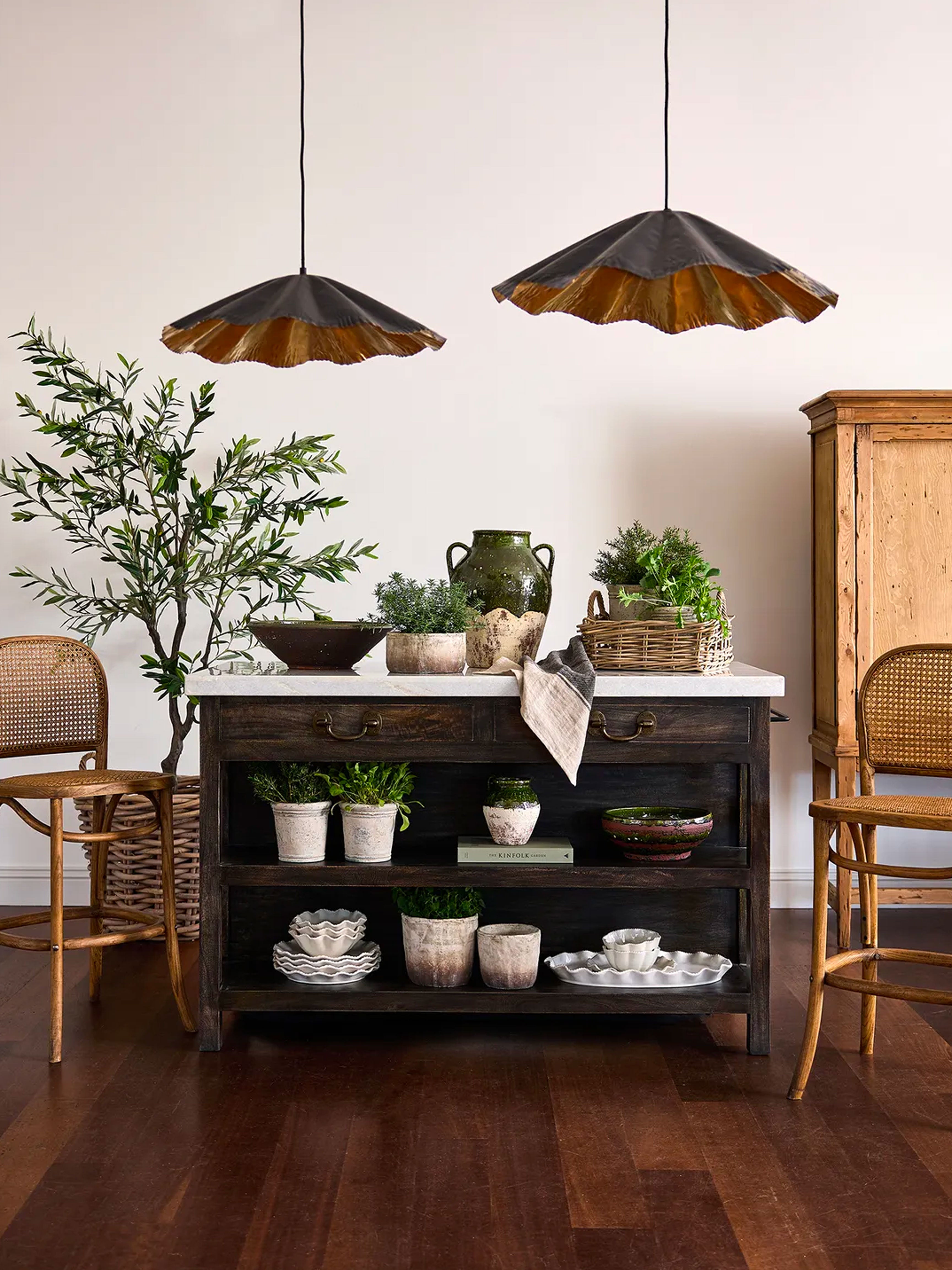 Lars Aged Black Kitchen Island | Large